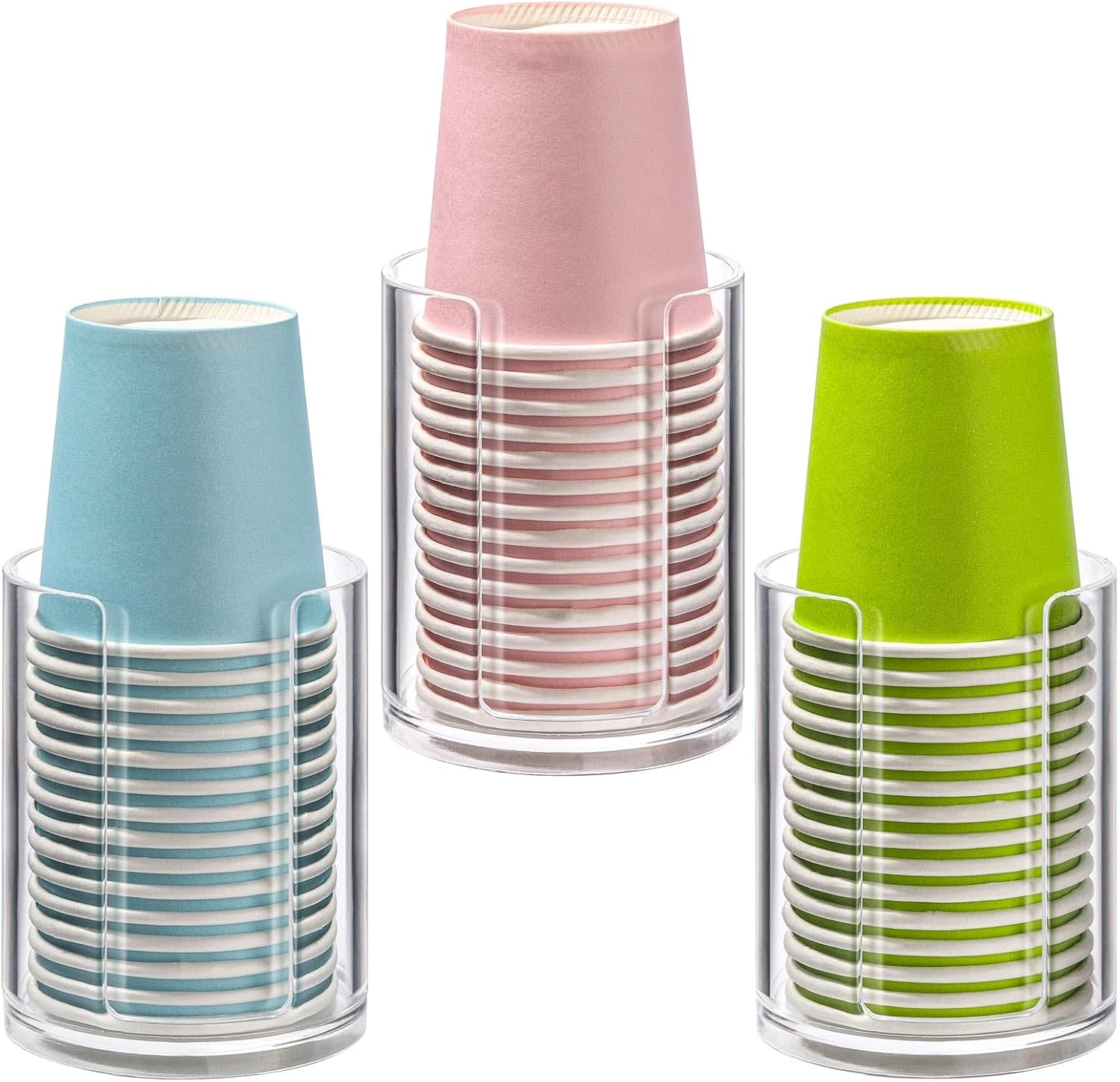 3 Pack Bathroom Cup Dispenser 3 oz Countertop Storage