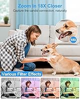 Vista 5 de 5K Digital Camera, 80MP Dual Screen Autofocus Vlogging Camera, 18X Zoom Point and Shoot Camera for Photography, Flash, 32GB Card, 2