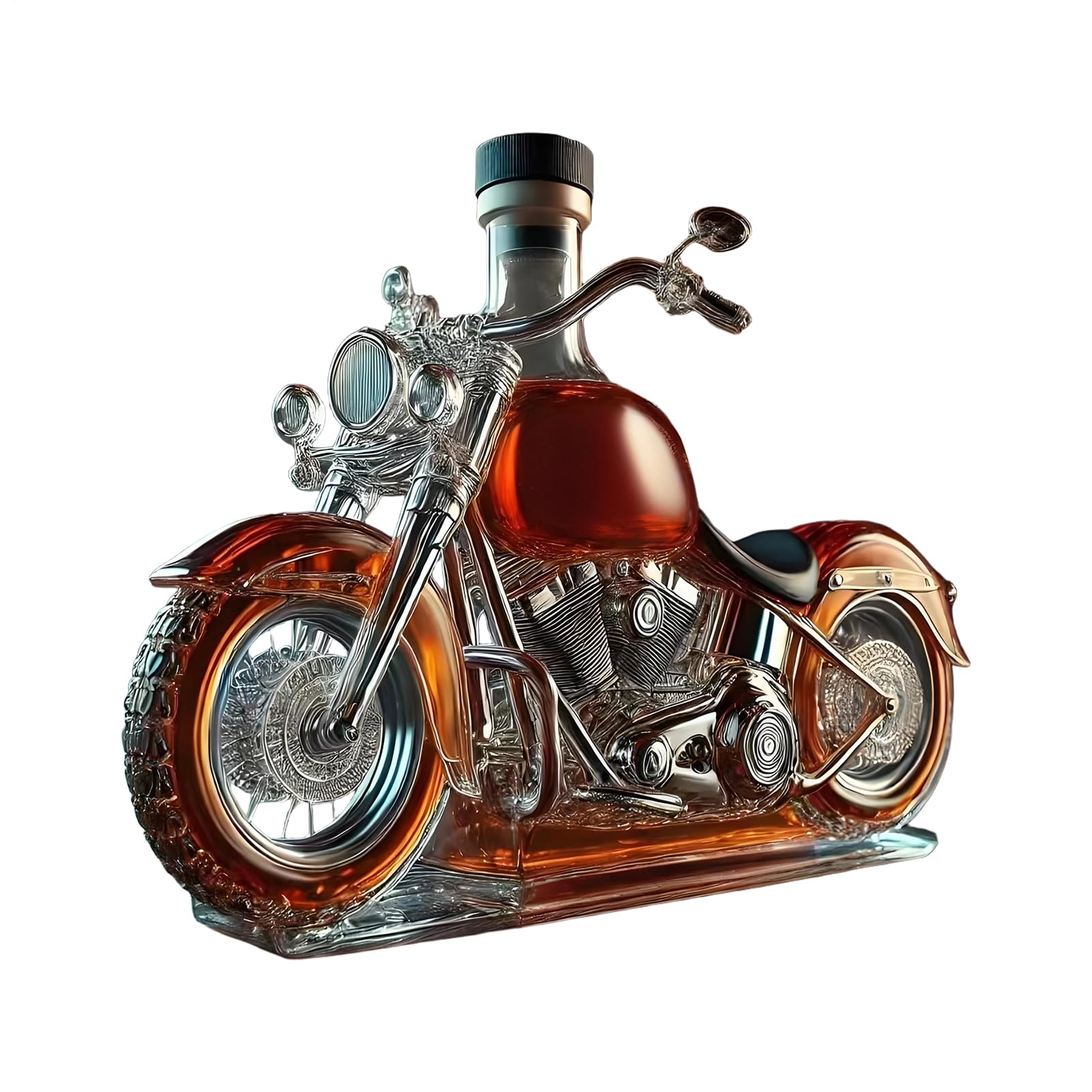 Motorrad Whisky Dekanter Aus Glas - Vintage Spirituosen Spender Für Männer & Motorradfans