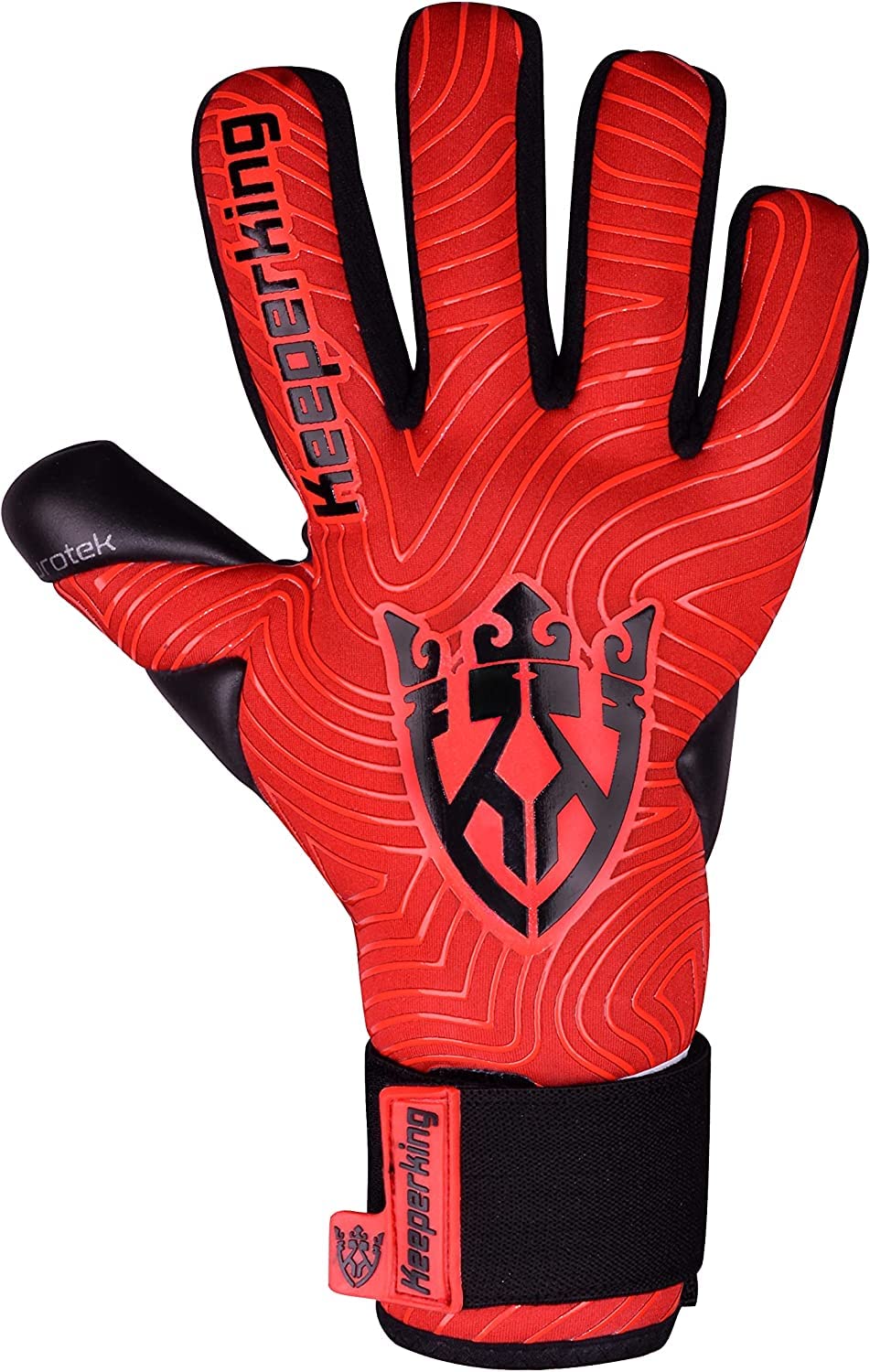 Keeperking Guanti da portiere per adulti, da calcio, da uomo, cuciture interne, impugnatura professionale, 4 mm, vestibilità sicura, unisex, Jonior, varie misure e colori