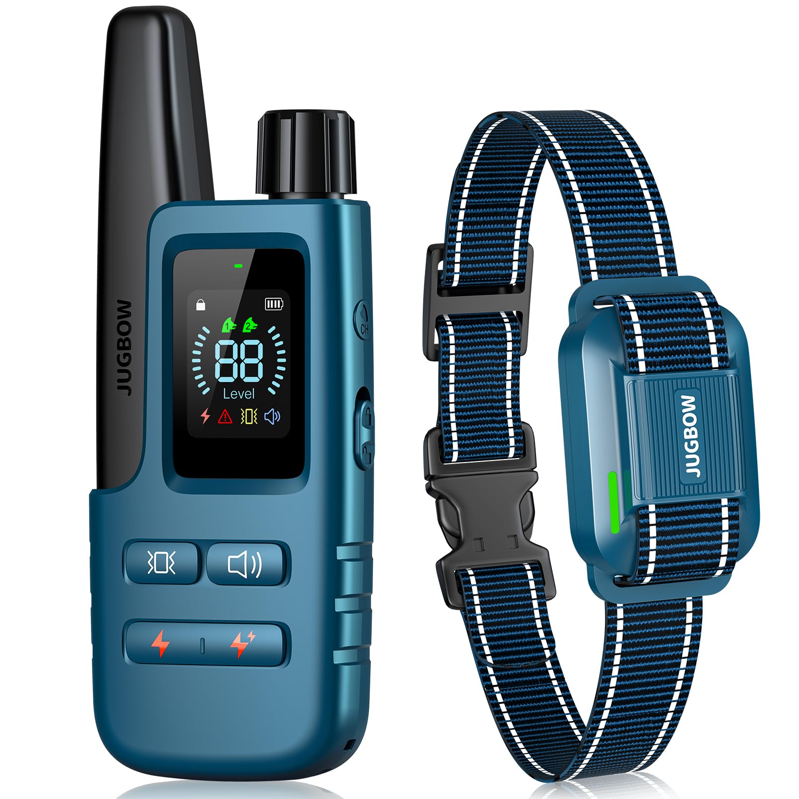 Jugbow Dog Training Collar – 4200FT Remote, IPX8 Waterproof, 3 Modes, for Dogs 20-120 lbs(Electric Blue)