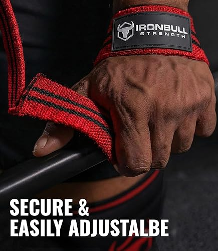 Miniatura 2 de Correas de Muñeca para Levantamiento de Pesas (1 Par) – Correas de Levantamiento Acolchadas para Peso Muerto, Levantamiento de Potencia, Rojo