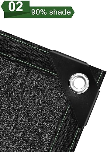 Miniatura 10 de Red de tela 40% de protección solar resistente al negro, 8 x 12 pies, lona de malla para sombra de jardín para cubierta de plantas