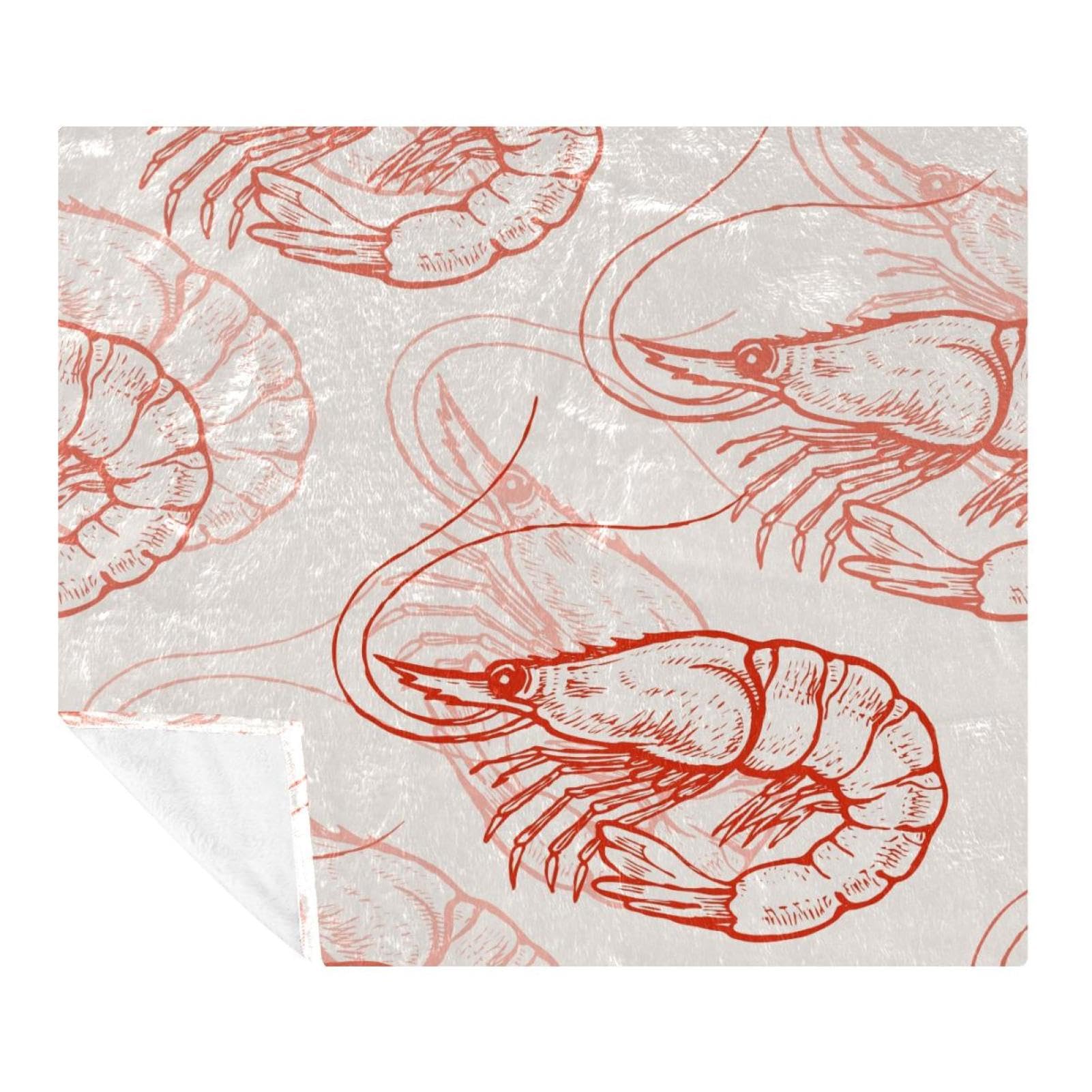 Plaid microfibre motif crevettes pour des soirées cocooning en famille