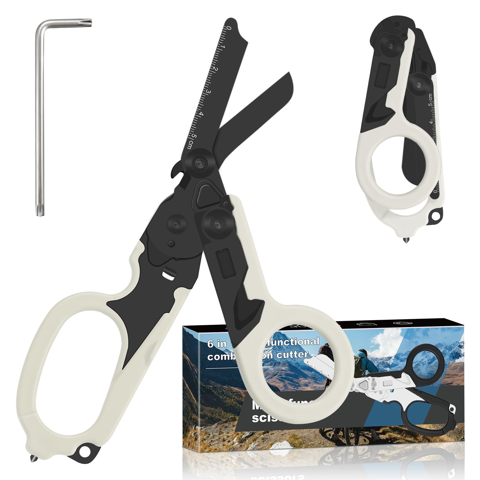 6-in-1 Heavy-Duty Emergency trauma shears (Black White)