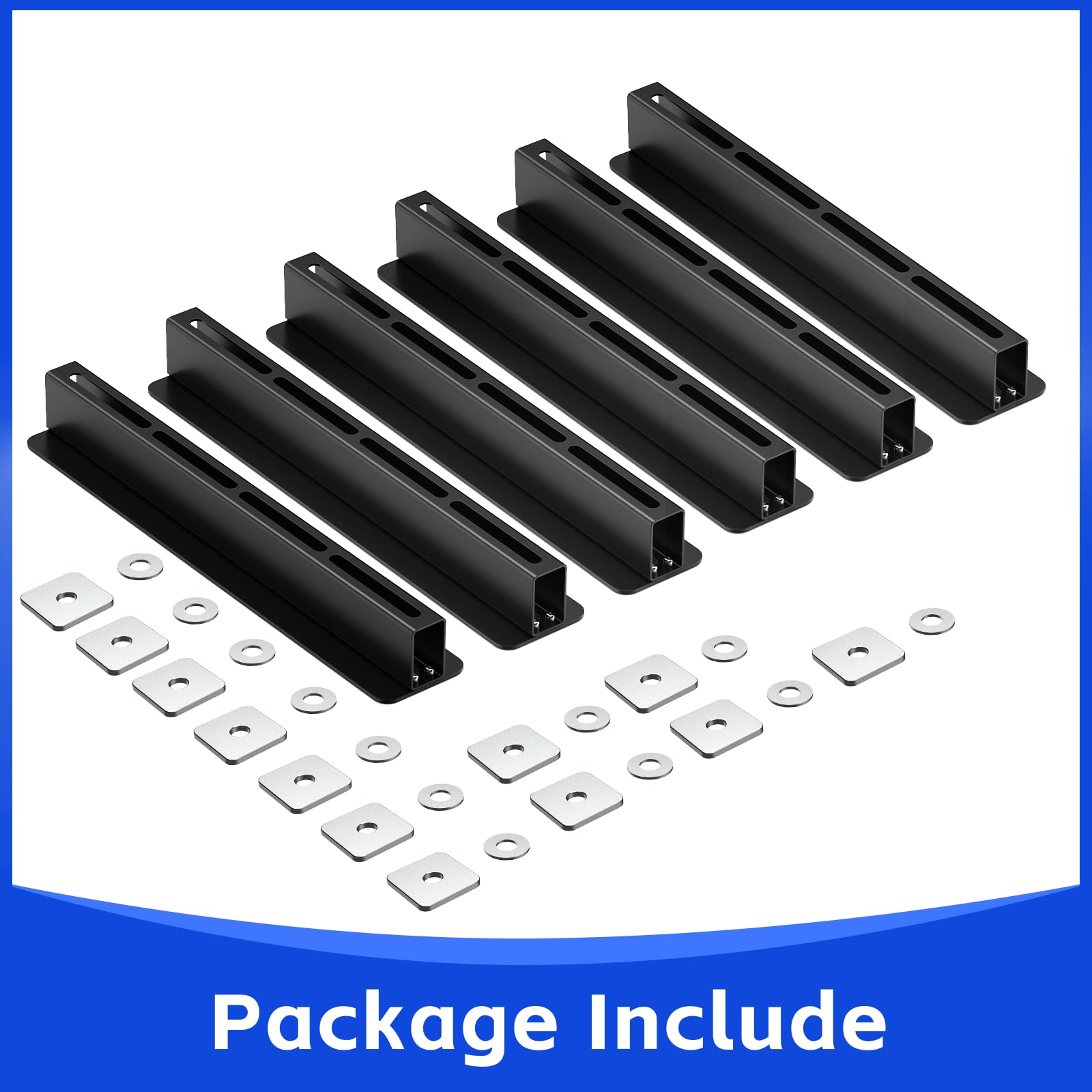 6 Pack Overhead Storage Bin Rack, Ceiling Racks for Utility Bins Organization, Heavy Duty Rack Ceiling Garage Storage for Supports Most Bins Container (for 5 Bins, Bins are not included)