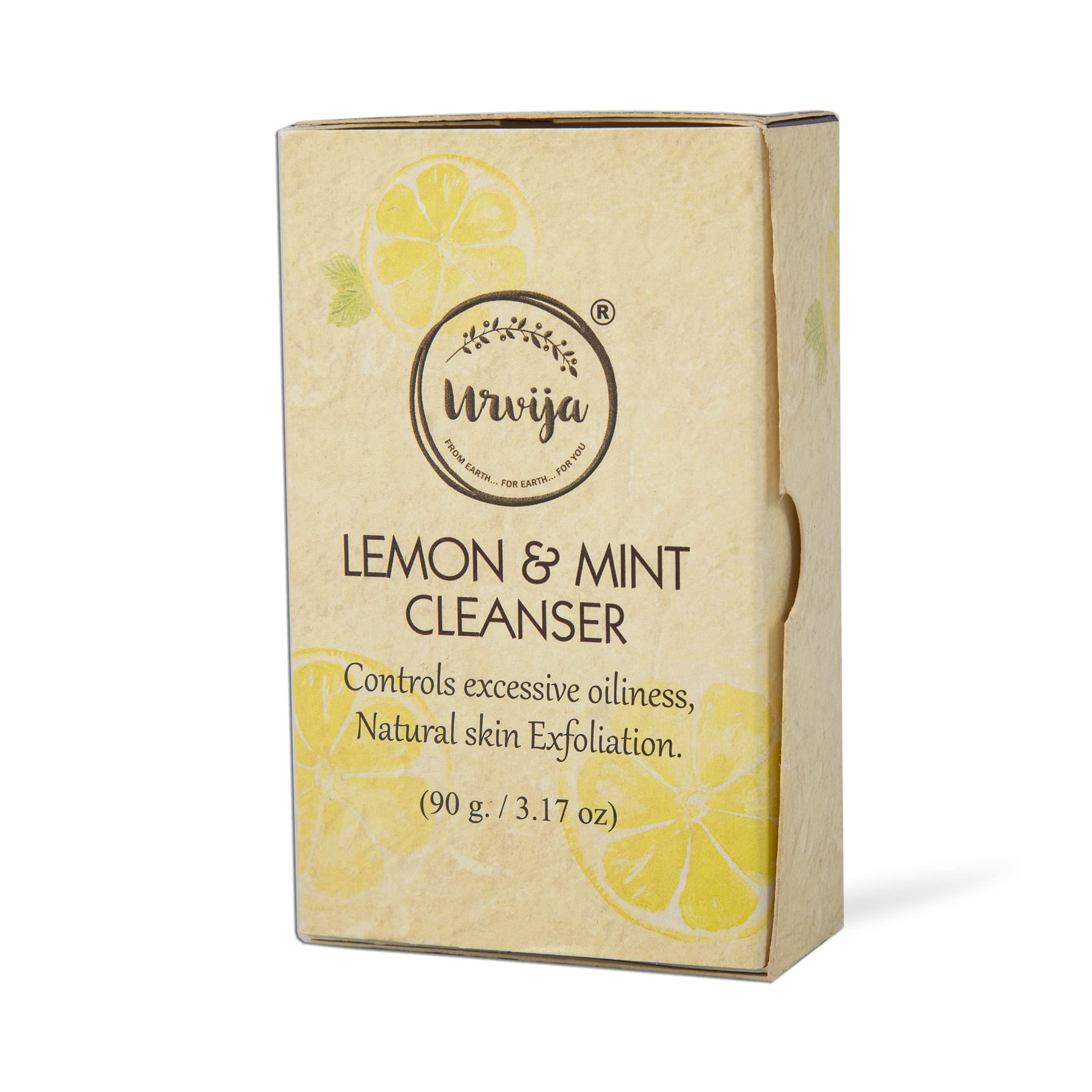 Urvija Oiliness Control and Anti-Blemish Handmade Soap for Men & Women | Increases Glow, Reduces Pigmentation and Oil Production | With Lemon, Mint and Vitamin E | Certified Palm Oil-Free | 90GMS