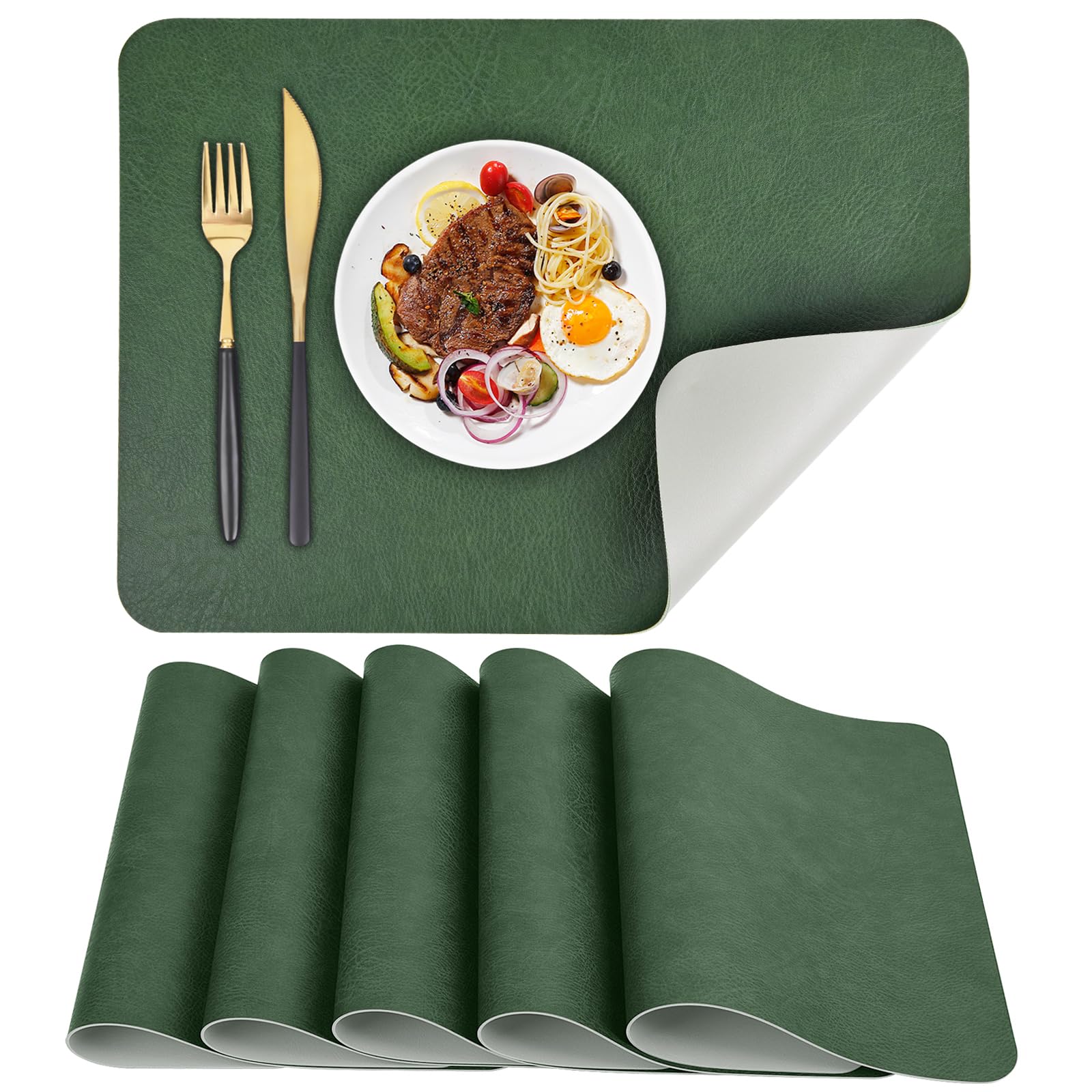 APLKER Placemats Set of 6, Waterproof Washable Table Mats Set of 6