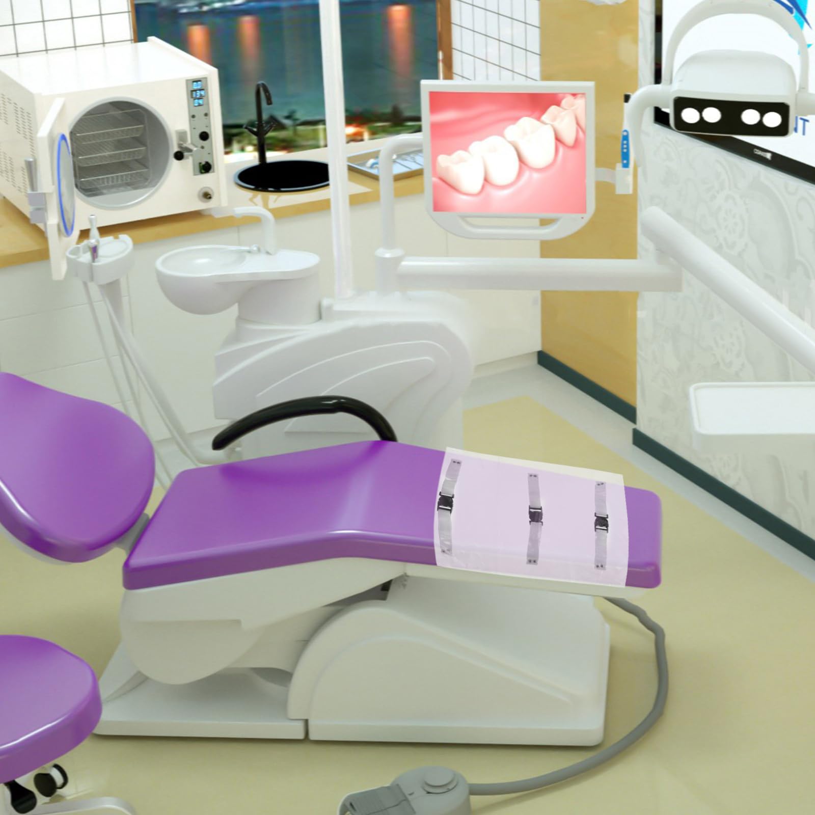 NOLITOY Copripiedi Trasparente Per Poltrona Odontoiatrica 3 Pezzi Lavabile Cuscino Protettivo Con Elastici Adatto Per Studio Dentistico E Ospedaliero