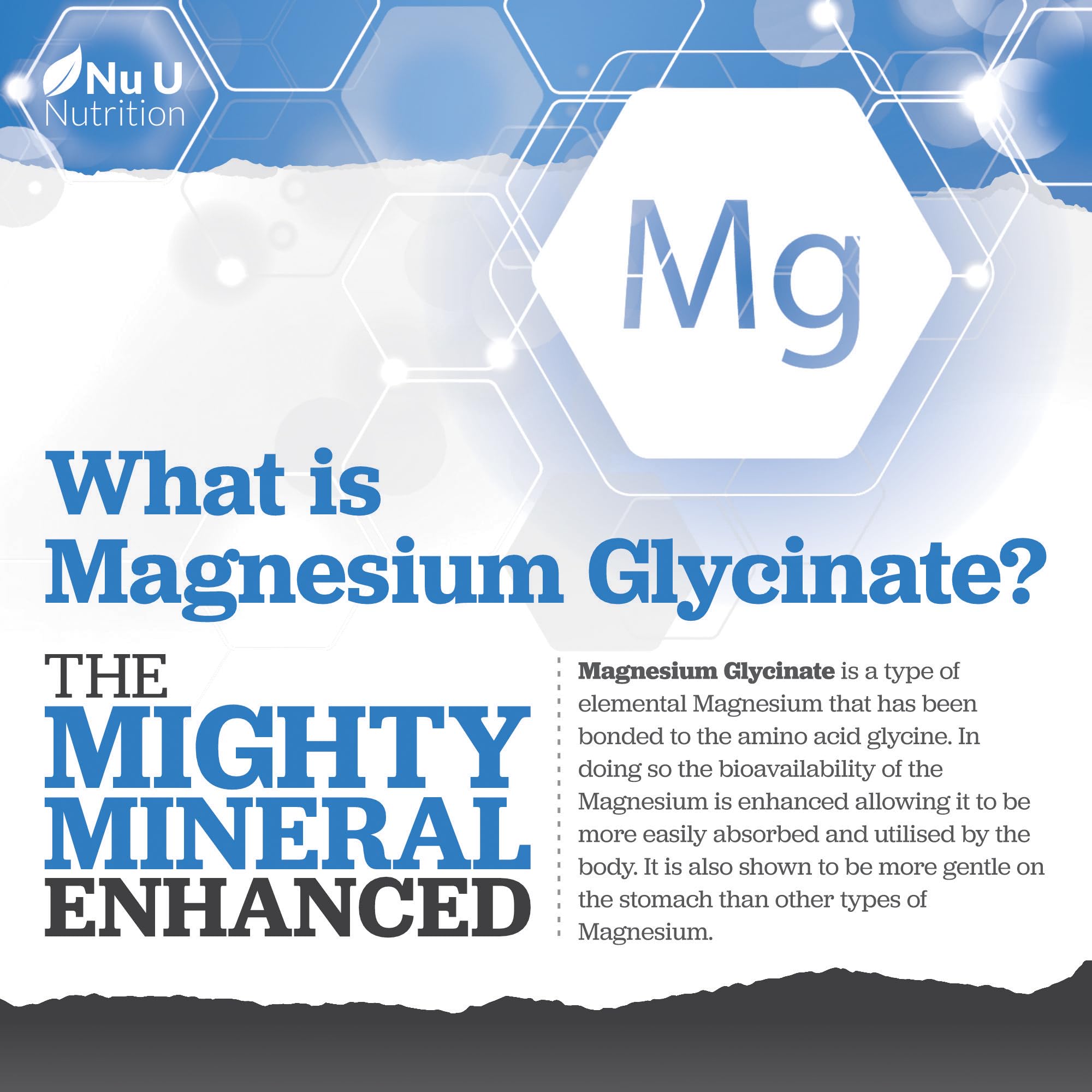 Magnesium Glycinate Complex with Vitamin B6, Zinc & Pantothenic Acid - 120 Vegan Capsules - 250mg Elemental Magnesium per Serving - High Strength Magnesium Bisglycinate - Nu U Nutrition