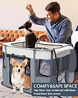 Vista 2 de Bdor Corralito portátil para perros, jaula portátil para mascotas, jaula con cubierta superior de cremallera, caja de recinto para gatos, gatitos