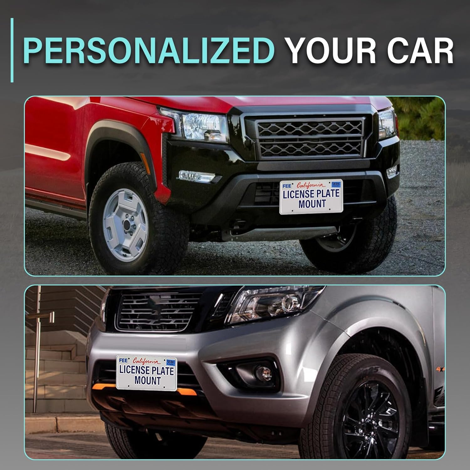 No Drill Front License Plate Mount Bracket Holder Compatible with Nissan Armada 2nd gen Y62, Kicks 1st gen P15, Murano 3rd gen, Pathfinder 4th gen R53 Front Grille License Plate Frame Car Accessories