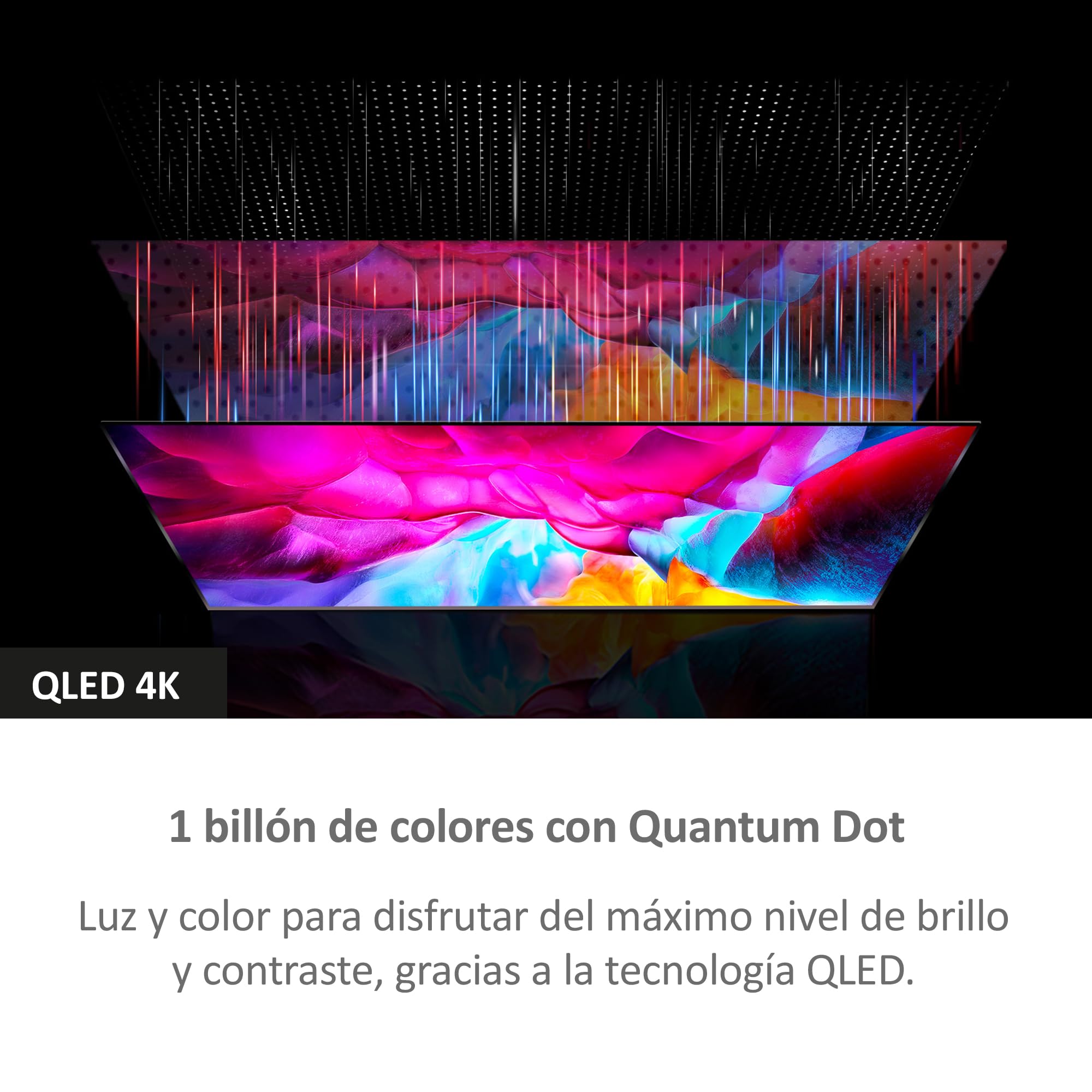 Haier QLED 4K UHD H55S80EUX - Smart TV 55", Google TV, Dolby Audio, HDR 10, Smart Remote Control, Google Assistant, Bluetooth 5.1, DBX TV, HDMI 2.1 x 4, Sin Marcos, 2024