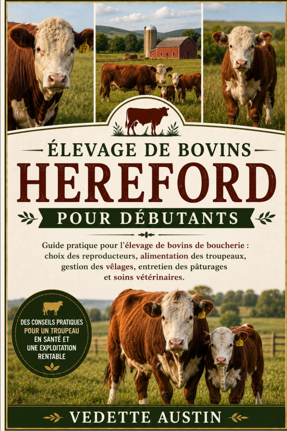 ÉLEVAGE DE BOVINS HEREFORD POUR DÉBUTANTS: Guide pratique pour l'élevage de bovins de boucherie : choix des reproducteurs, alimentation des troupeaux, ... des pâturages et soins vétérinaires.