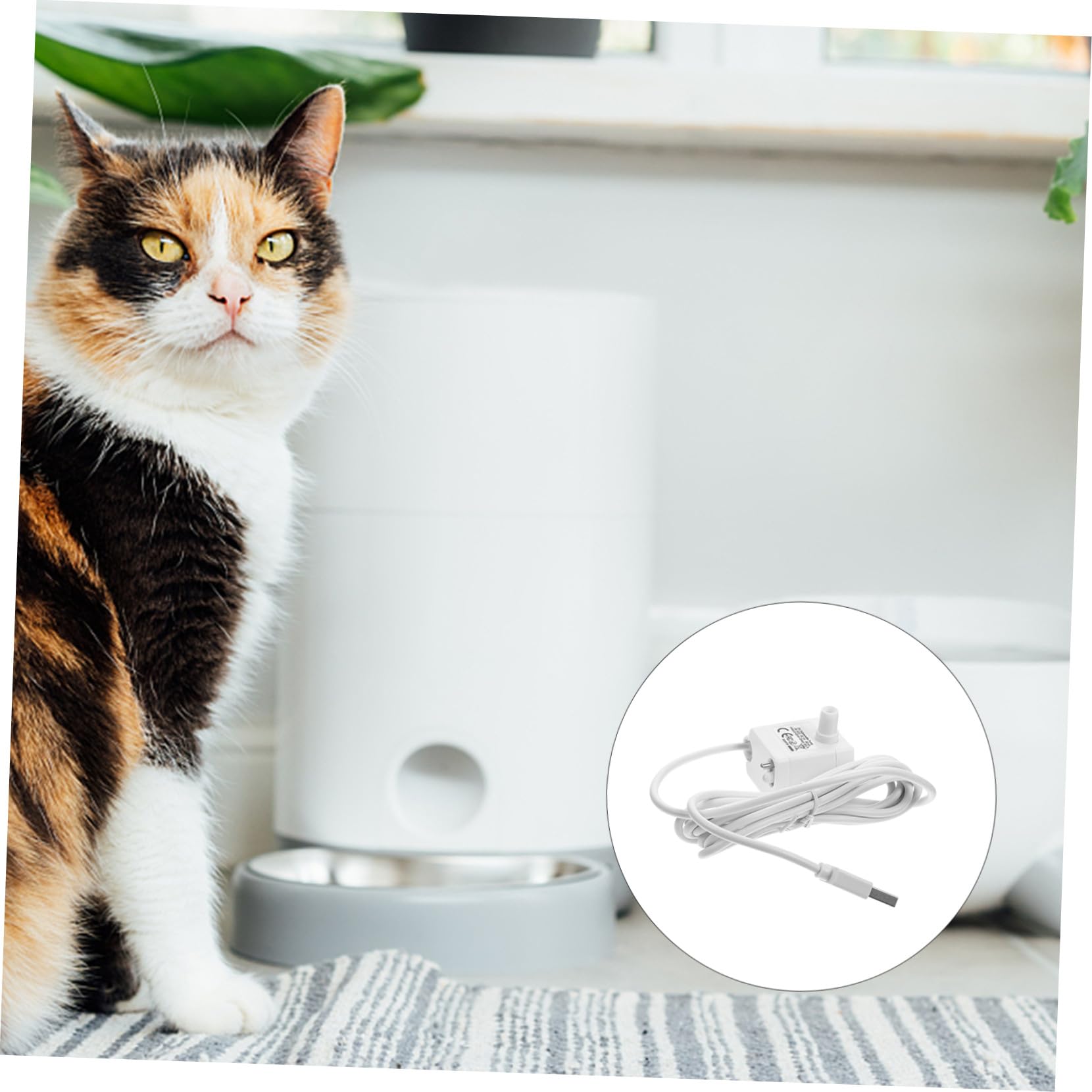 Bomba de Repuesto para Fuente de Agua para Gatos, 5v 1a | Abs Blanco, Funcionamiento Silencioso y Sumergible, Cable USB Incluido para Hogares y Tiendas de Mascotas