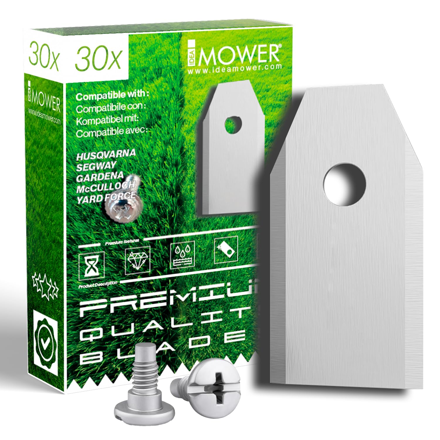 Idea Mower Ersatzmesser Für Segway Navimow – 30er Pack Mit Titan-Beschichtung