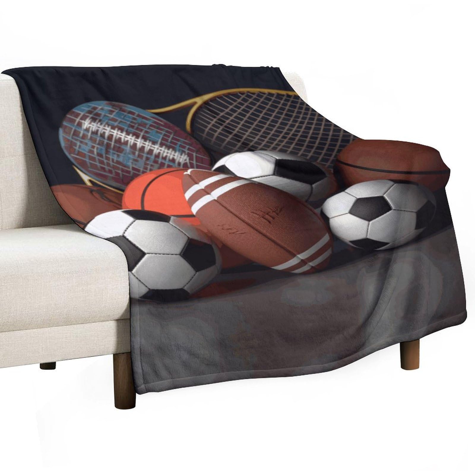 Couverture polaire sport pour soirée match et détente sur canapé