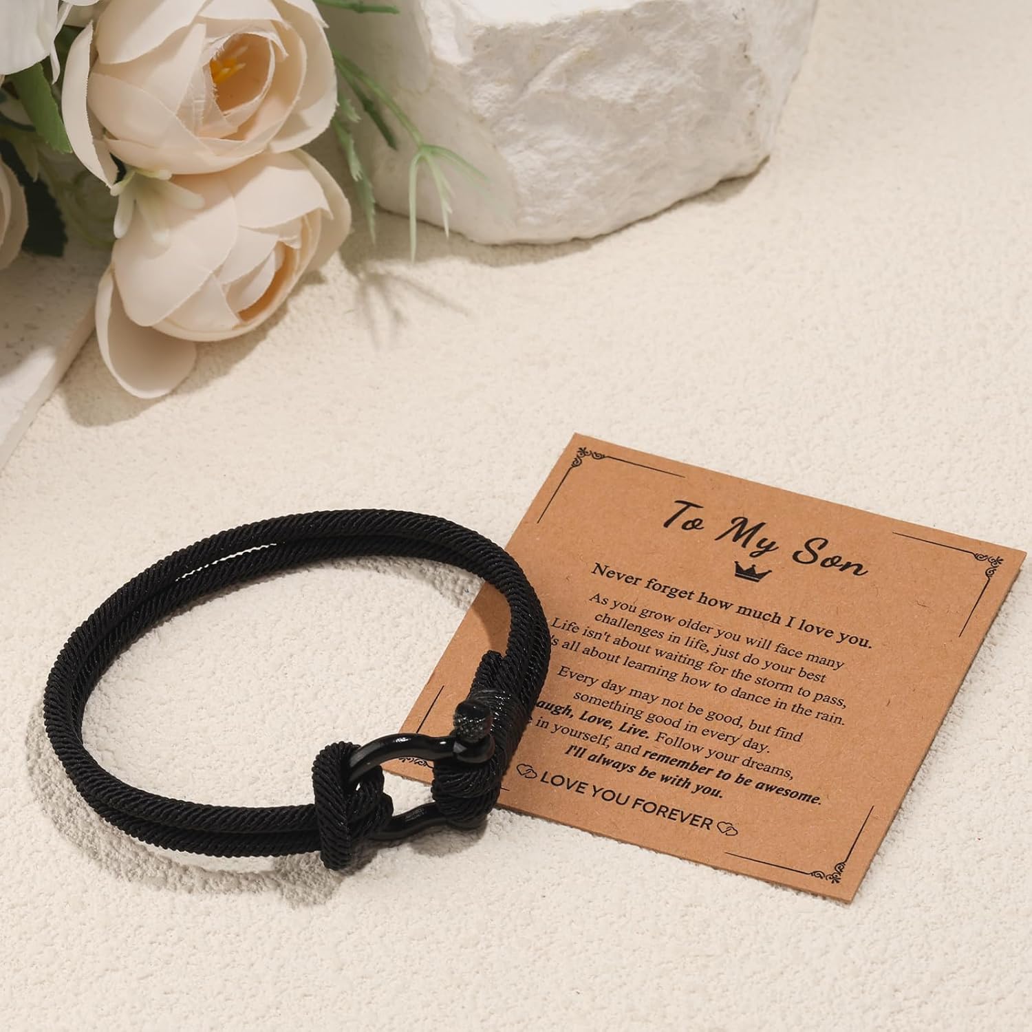 Horseshoe Buckle Nautical Braided Rope Bracelet for Teenage Teen Boys Son Grandson Nephew - Image 7