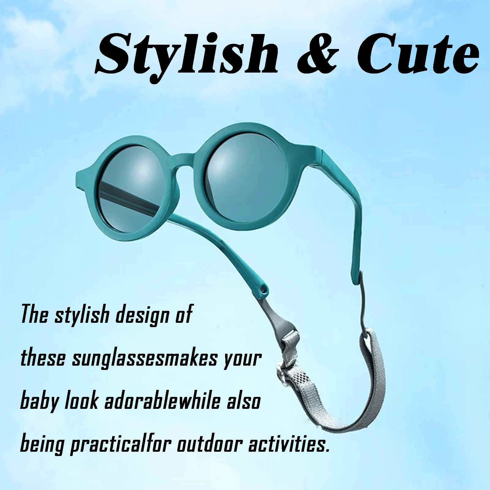 Lunettes de soleil pour bébé de 1 an, enfant fille à partir de 0-3, 6-12, 12-24, 9-36 mois, lunettes de soleil pour bébé, plage, extérieur, confortables, transparentes, protection UV