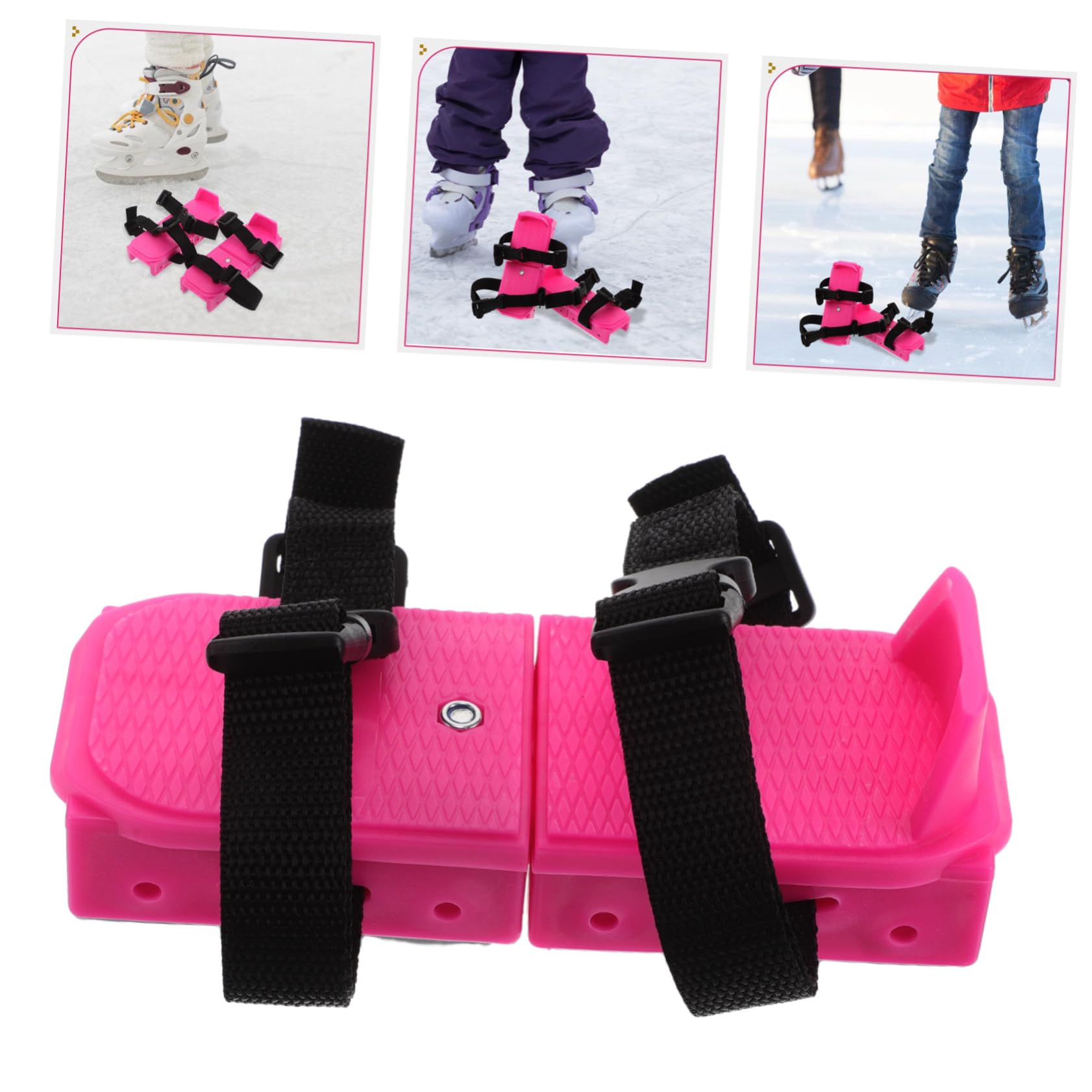 Sosoport Pattini da Ghiaccio in PP e Metallo Nastro Regolabili per Ragazzi Principianti Rosa Scarpe da Neve per Sci e Pattinaggio su Ghiaccio