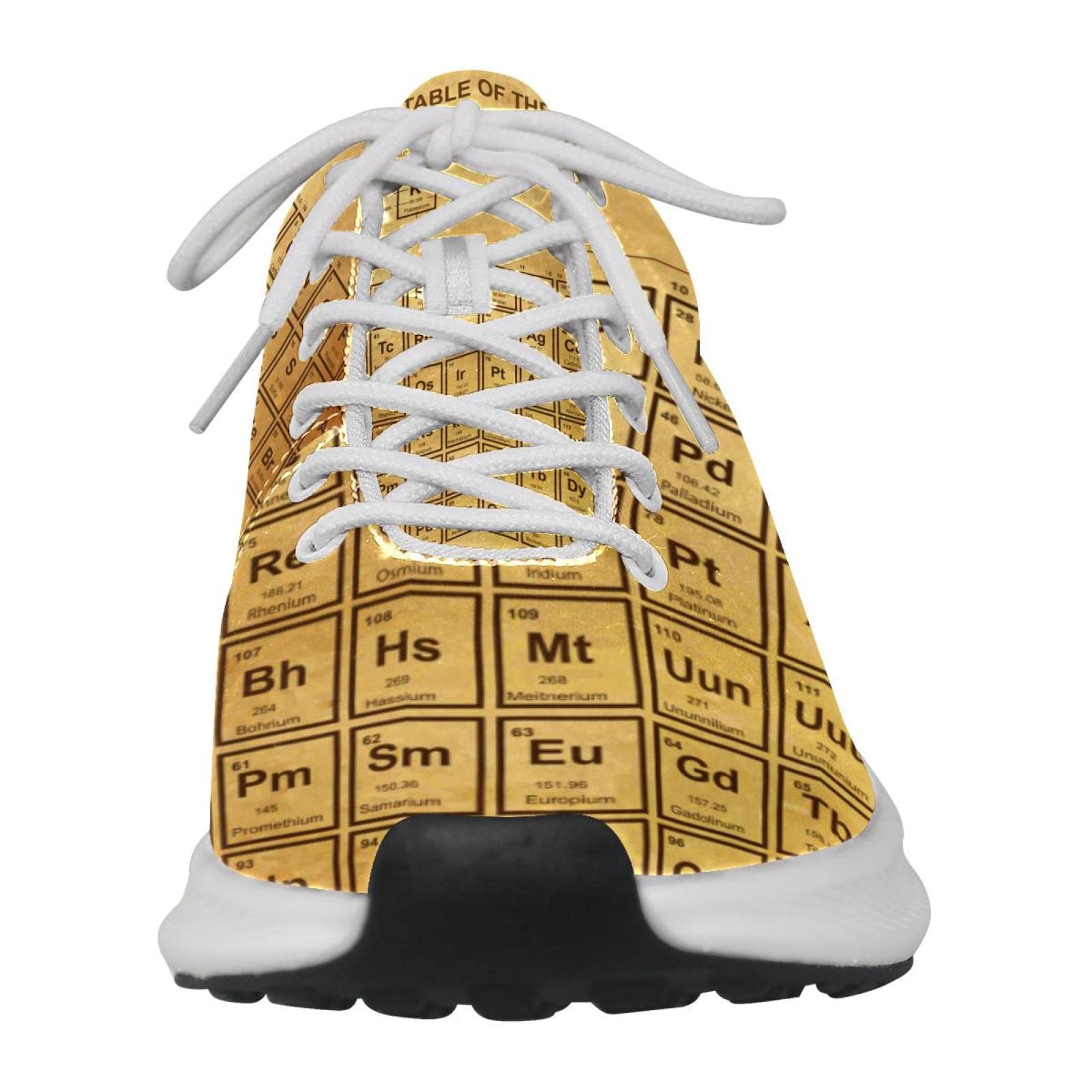 Scarpe da ginnastica uomo personalizzate Scarpe da passeggio leggere Running Sneakers Casual Atletiche Retro Tavola periodica educativa degli elementi, Multicolore, 37 EU