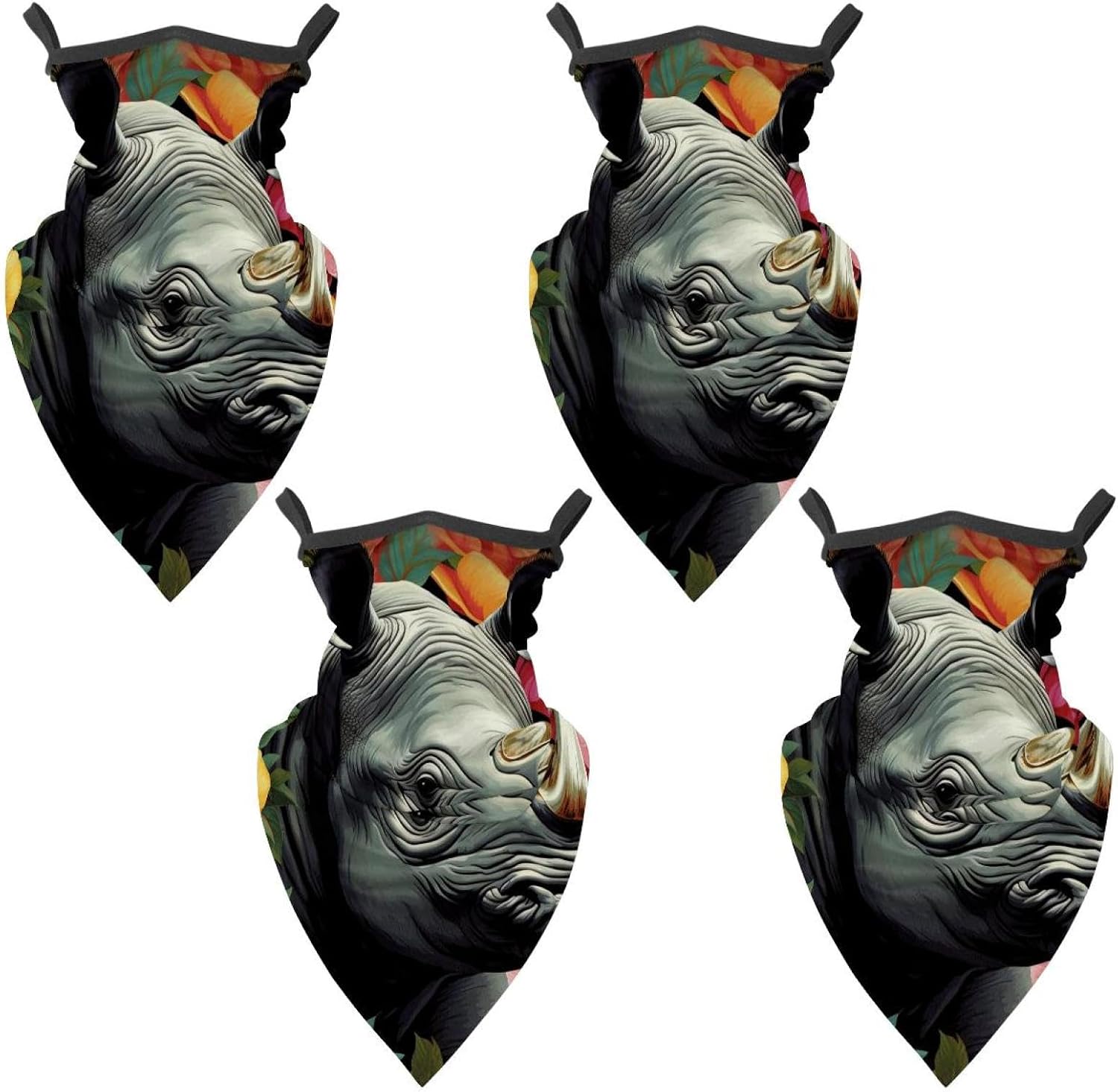 4 Pack Rhinoceros Neck Gaiter, Cooling Breathable Face Mask UV Protection Scarf Hiking Bandana for Men/Women