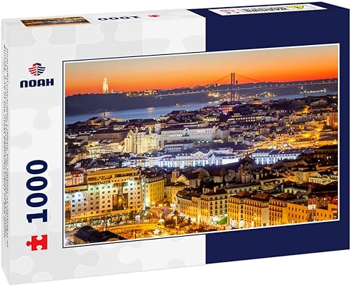 Miniatura 1 de Rompecabezas de Noah hermoso paisaje urbano, Lisboa, la capital de Portugal al al atardecer. Un destino popular para viajar por Europa, una de las