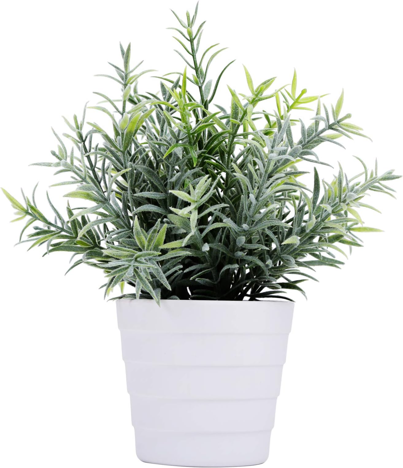 Meneco Small Fake Plant in Pot Faux Plant Indoor Plant Artificial Potted Plant Decor for Home and Office (Rosemary Green)