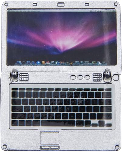 Miniatura 2 de Muebles de casa de muñecas en miniatura para computadora portátil a escala 112, muebles para casa de muñecas en miniatura, accesorios para casas de