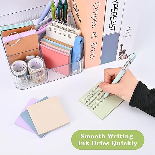 Miniatura 5 de Notas adhesivas de 3 x 3 pulgadas, 6 colores surtidos de notas autoadhesivas estéticas, 12 blocs, 50 hojasbloc en total de 600 hojas, fácil de