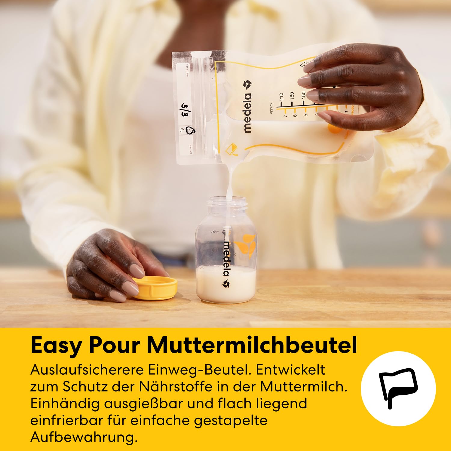 Medela All-in-One Set zur Aufbewahrung von Muttermilch mit 150ml-Flaschen, Easy Pour & wiederverwendbaren Muttermilchbeuteln, Quick Clean Mikrowellenbeuteln & Kühltasche mit passend geformtem Kühlakku