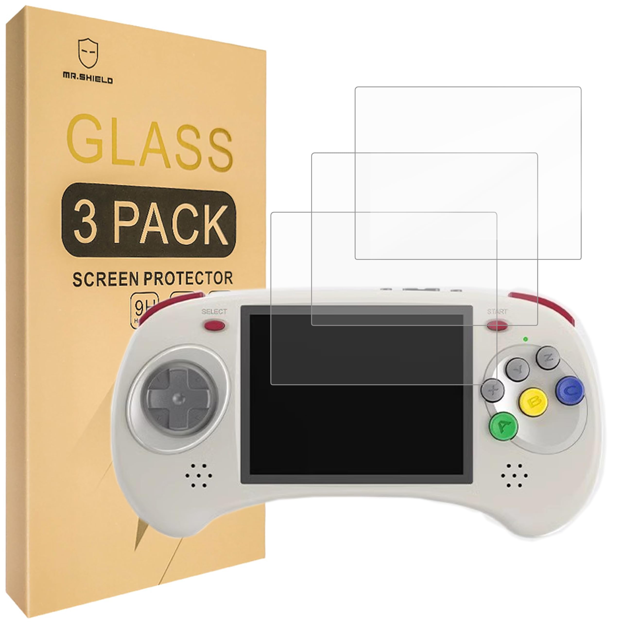 Mr.Shield[3-Pack] Screen Protector For ANBERNIC RG ARC-D/RG ARC-S [Tempered Glass] [Japan Glass with 9H Hardness] Screen Protector