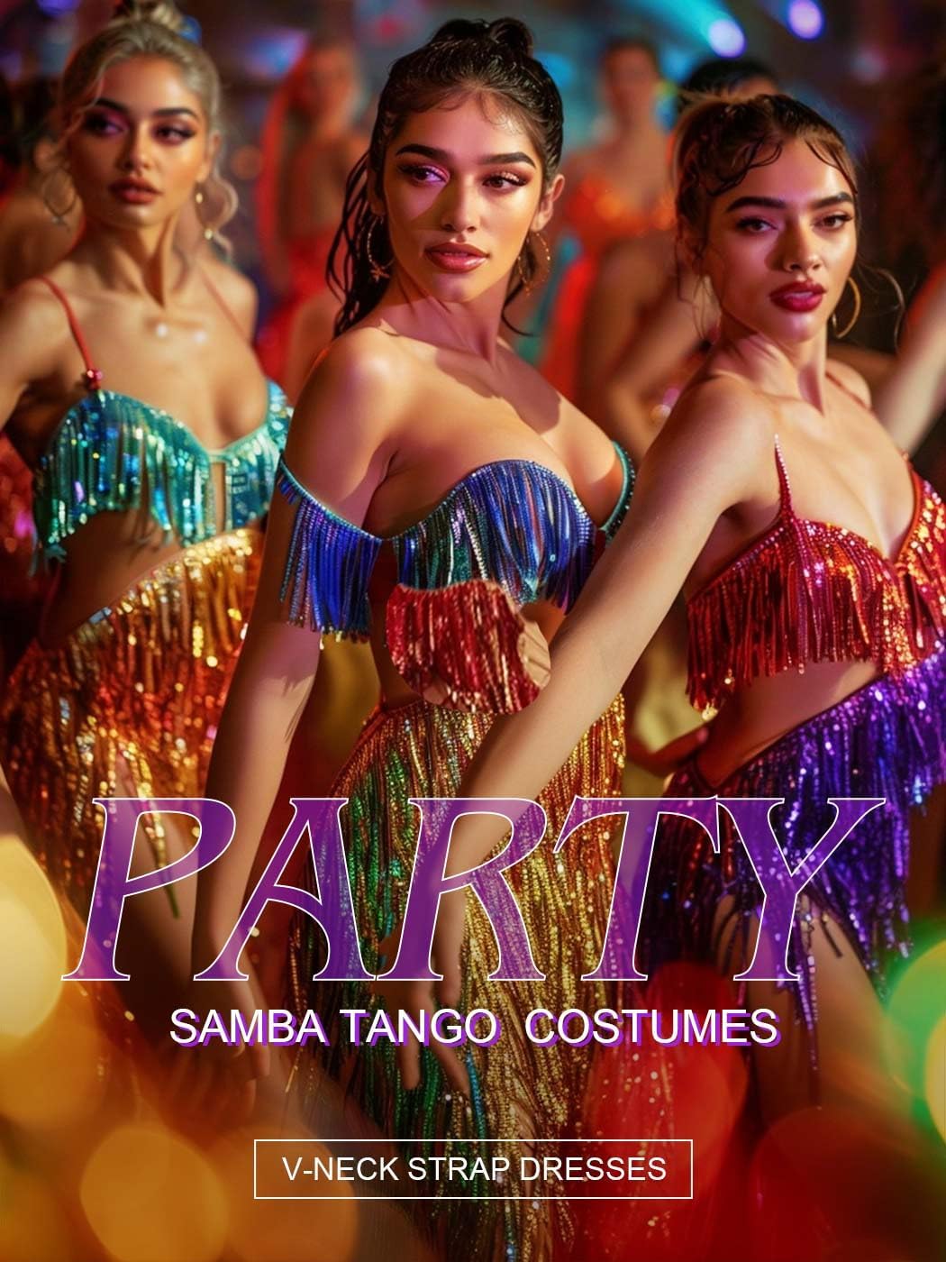 TWINKLEDE Mardi Gras Skirt Sequin Fringe Belly Dance Hip Scarf Skirts Rave Party Outfits for Women - Image 4