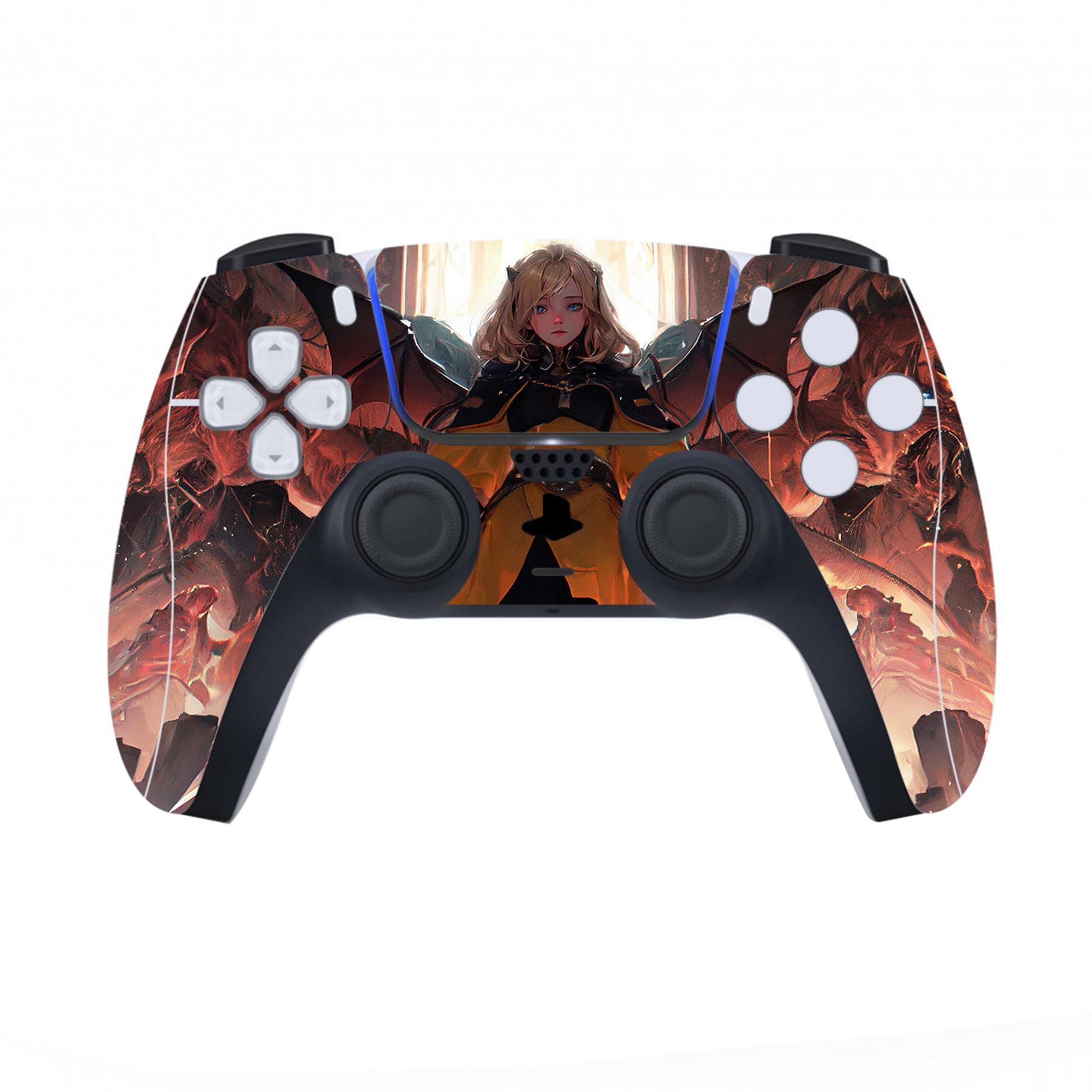 playvital Infernal Messenger Full Set Skin Decal for ps5 Console Digital Edition, Sticker Vinyl Decal Cover for ps5 Controller & Charging Station & Headset & Media Remote - 3