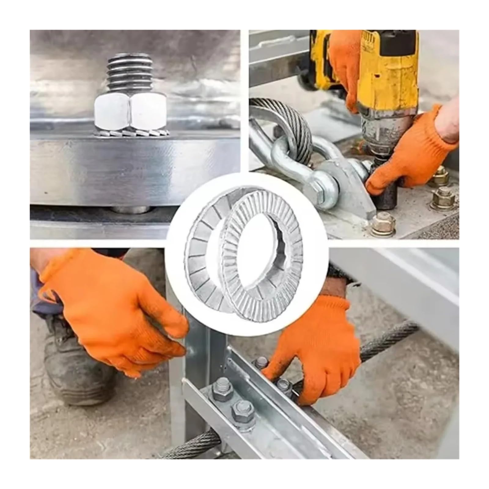 Rondelle plate Rondelles autobloquantes à Double pont en acier inoxydable 316/304, 2 à 20 pièces(304 Stainless Steel,M12 x 10Pcs)