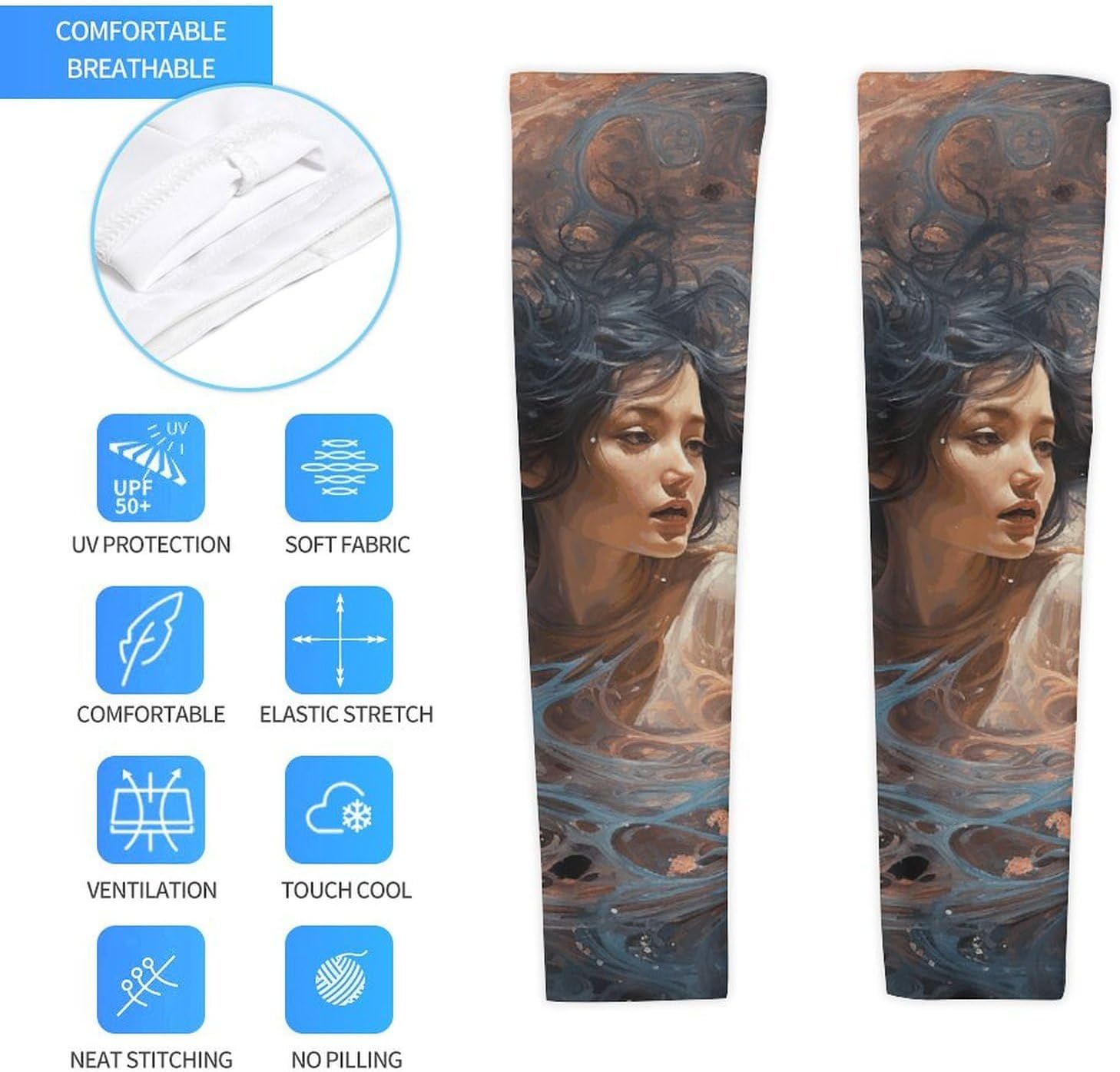 UV Sun Protection Cooling Arm Sleeves XX-Large (xx_l), Compression, Soft | Black Hole in Space Arm Covers for Sport, Breathable, Tattoo Cover Up, Portable Arm Brace for Women Men