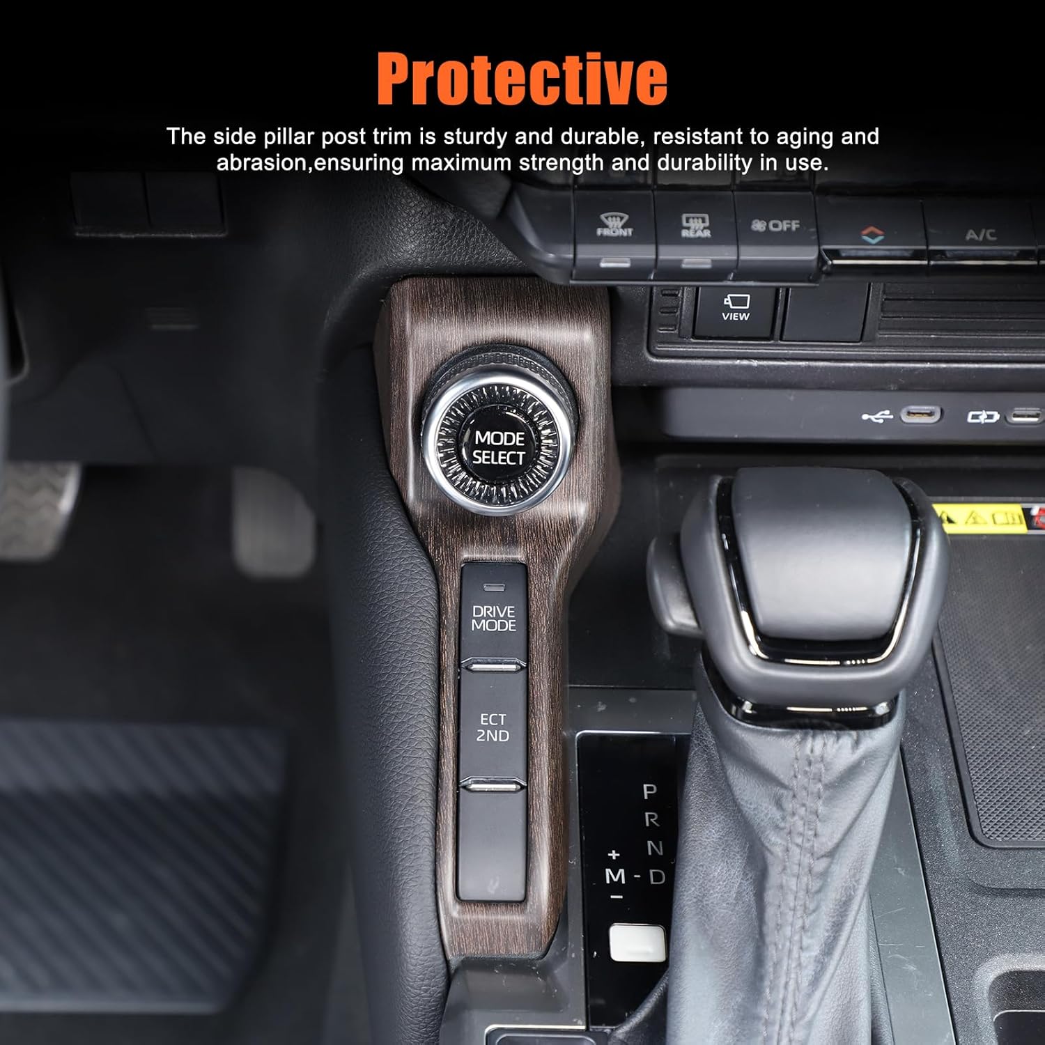 Gear Drive Mode Button Panel Cover Compatible with Toyota Land Cruiser Prado 2024 2025 2026 Accessories, Gear Shift Side Driving Mode Switch Button Panel Trim Cover, 1pcs (Oak Wood Pattern)