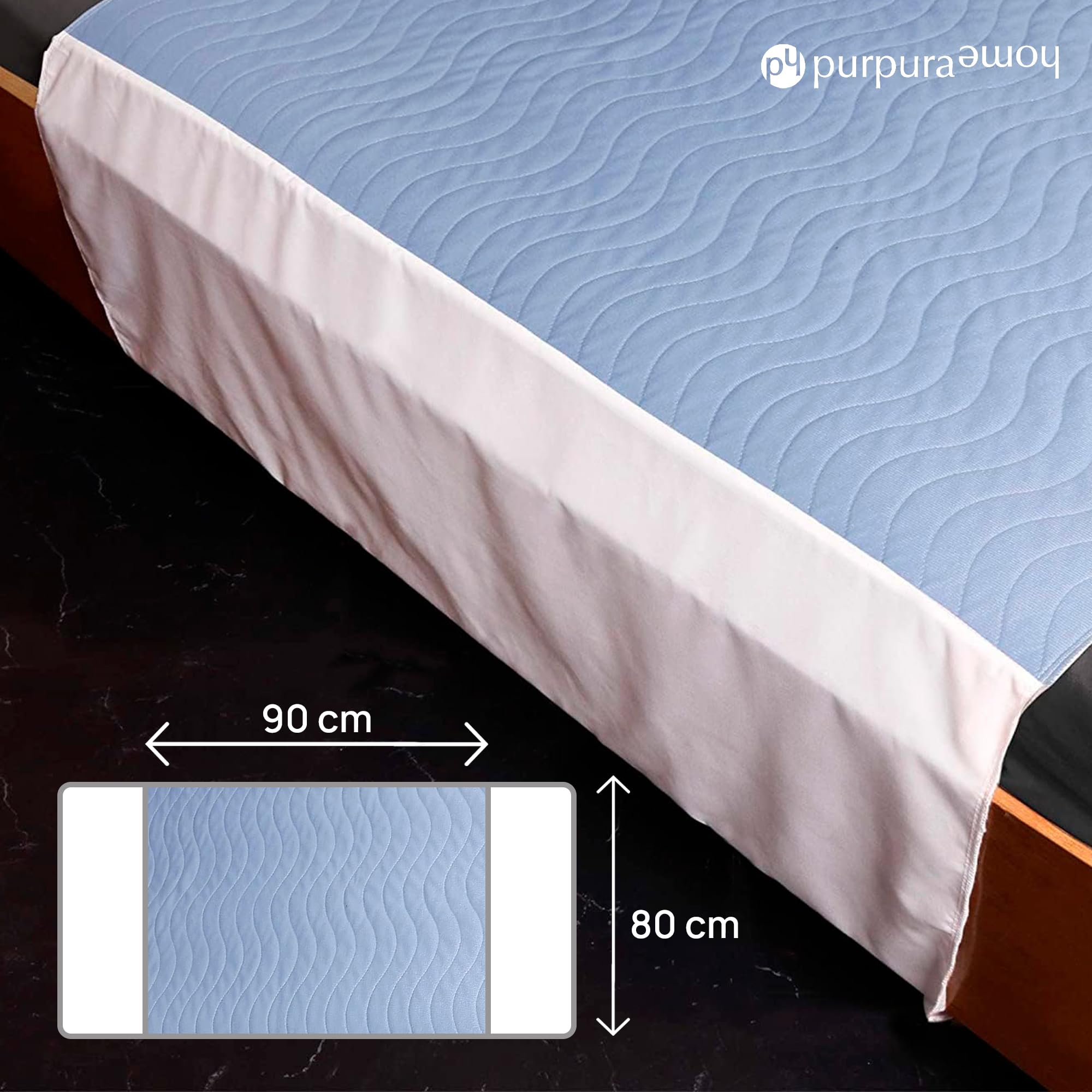 Empapadores Cama Adultos Lavables con Alas 4 Capas. Protector Colchon 90 Super Absorbente. Funda Salva Camas Bebe Impermeable y Reutilizables. Cubre Cama Lavables. 90x80 cm