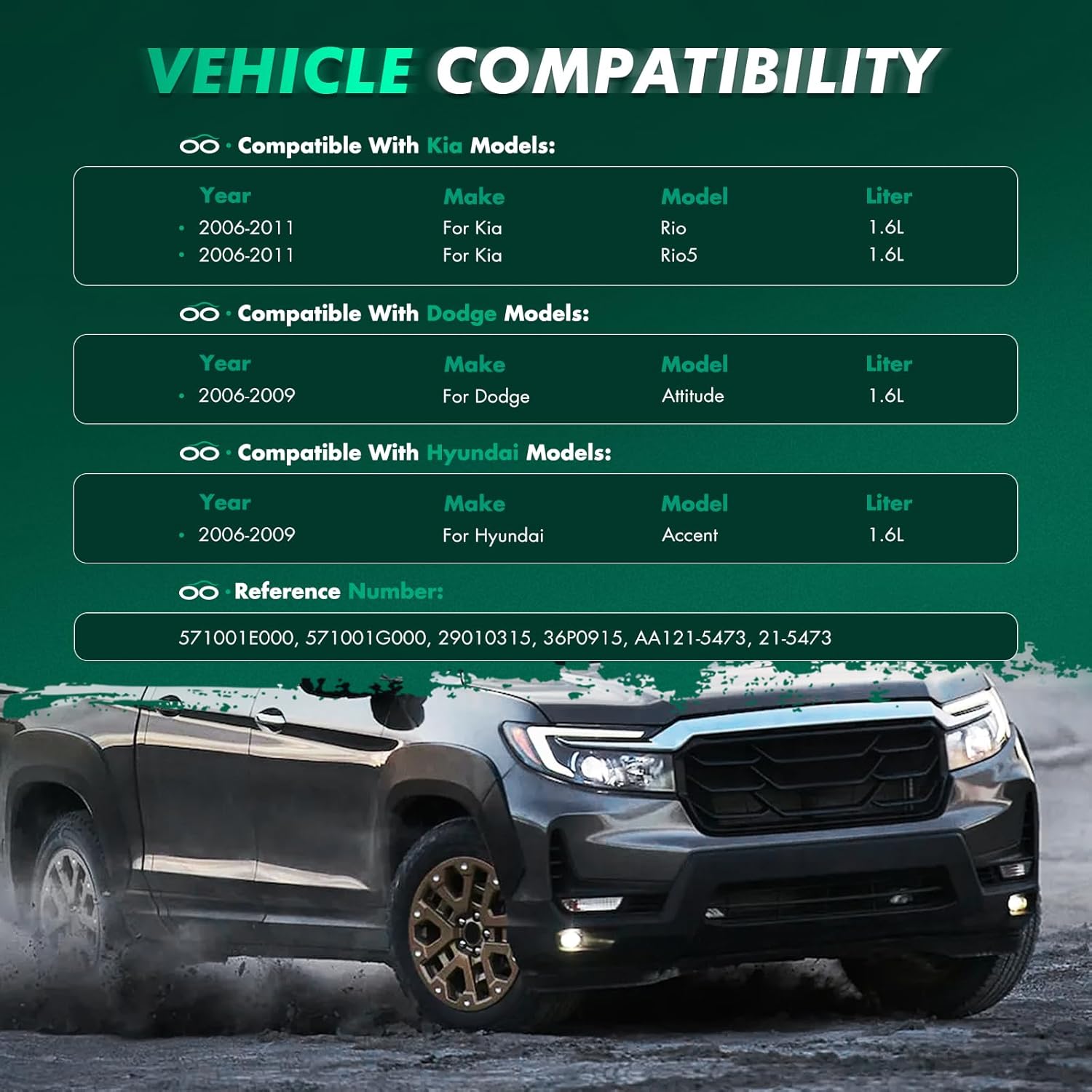SCITOO Power Steering Pump For Dodge Attitude 2006-2009,For Hyundai Accent 2006-2009,For Kia Rio 2006-2011,For Rio5 2006-2011 Power Assist Pump 21-5473