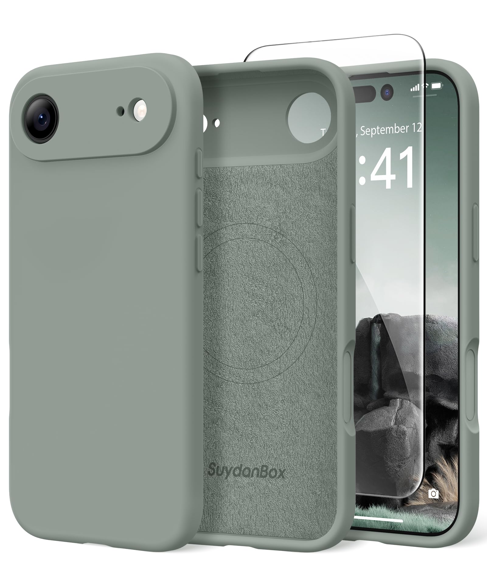 Magnetic for iPhone Air Case Silicone Calke Green