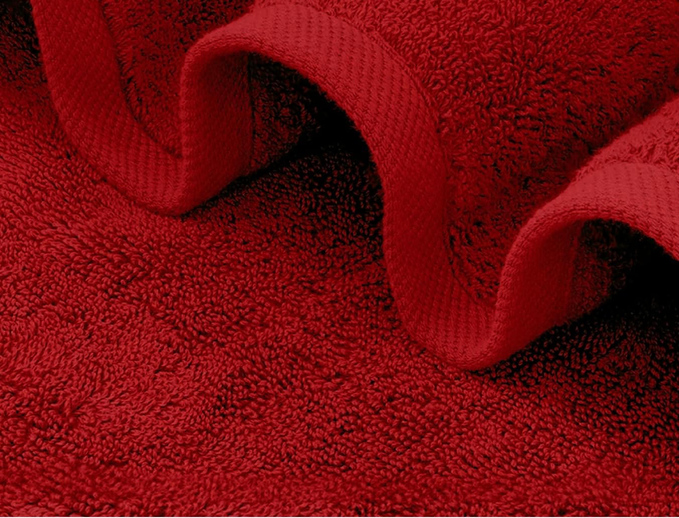 Confezione da 2, 4, 6 e 12 teli da bagno grandi, 100% cotone egiziano, assorbenti, morbidi, resistenti, set di asciugamani da bagno per hotel (12, rosso)