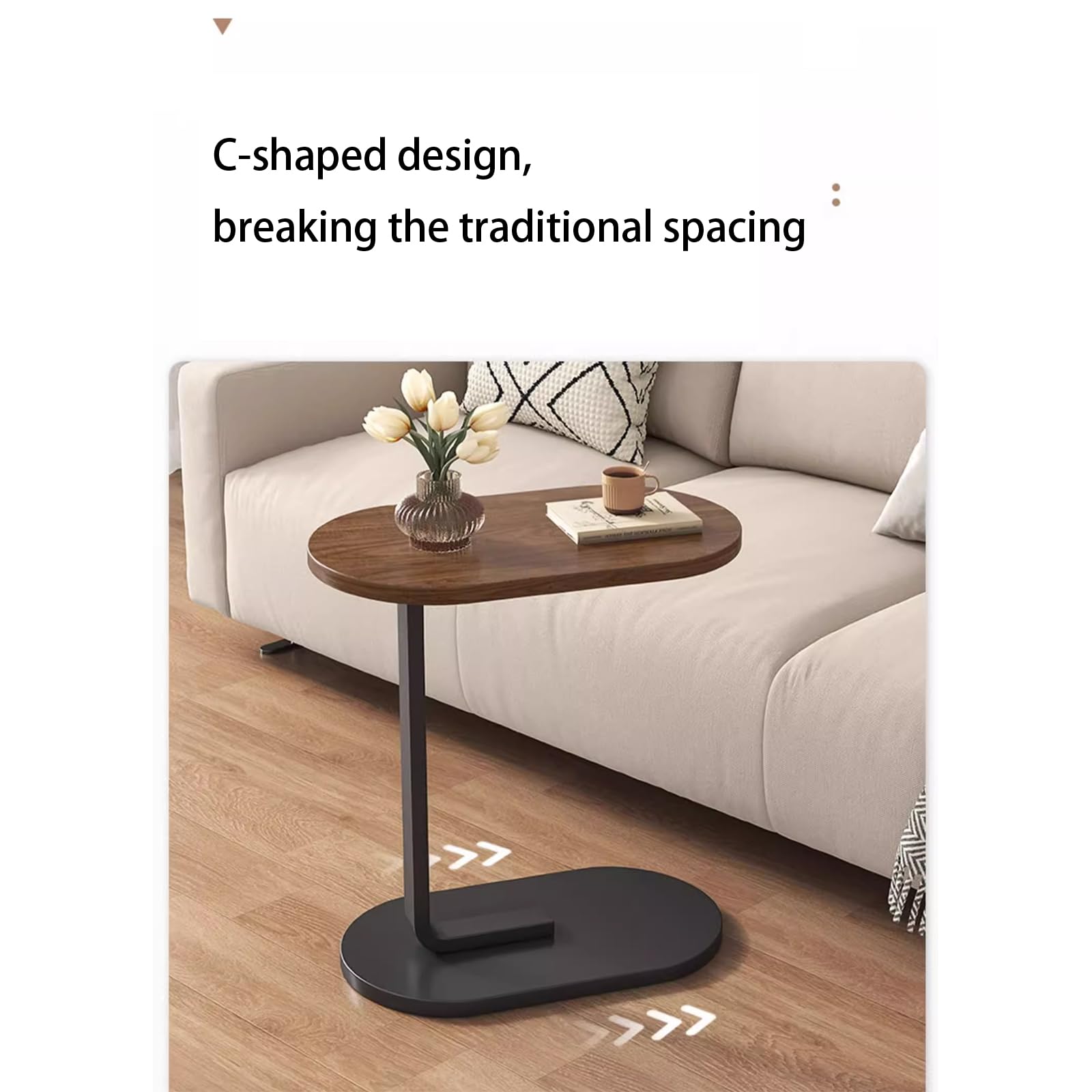 Tavolino Laterale da Divano 'Brørup' Tavolino Consolle con Rotelle - effetto Noce [en.casa