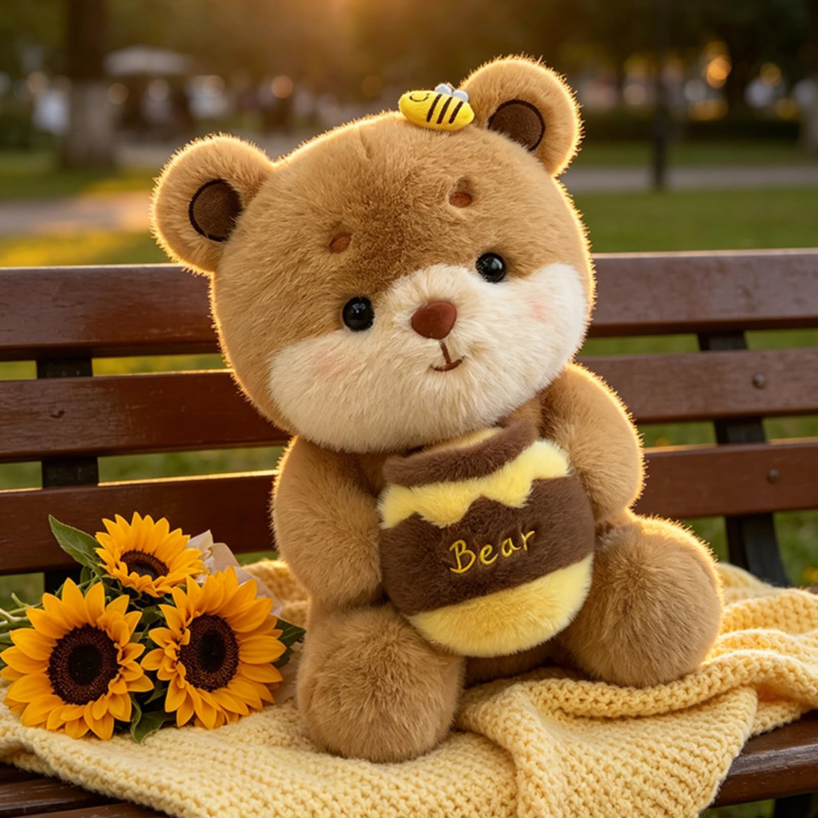 Kuscheltier Bär, Flauschig Teddybär, Stofftier aus Weichem Plüsch, Gemütliches Schmusetier, zum Kuscheln und Spielen, für Kinder und Baby (50 cm,Bär)