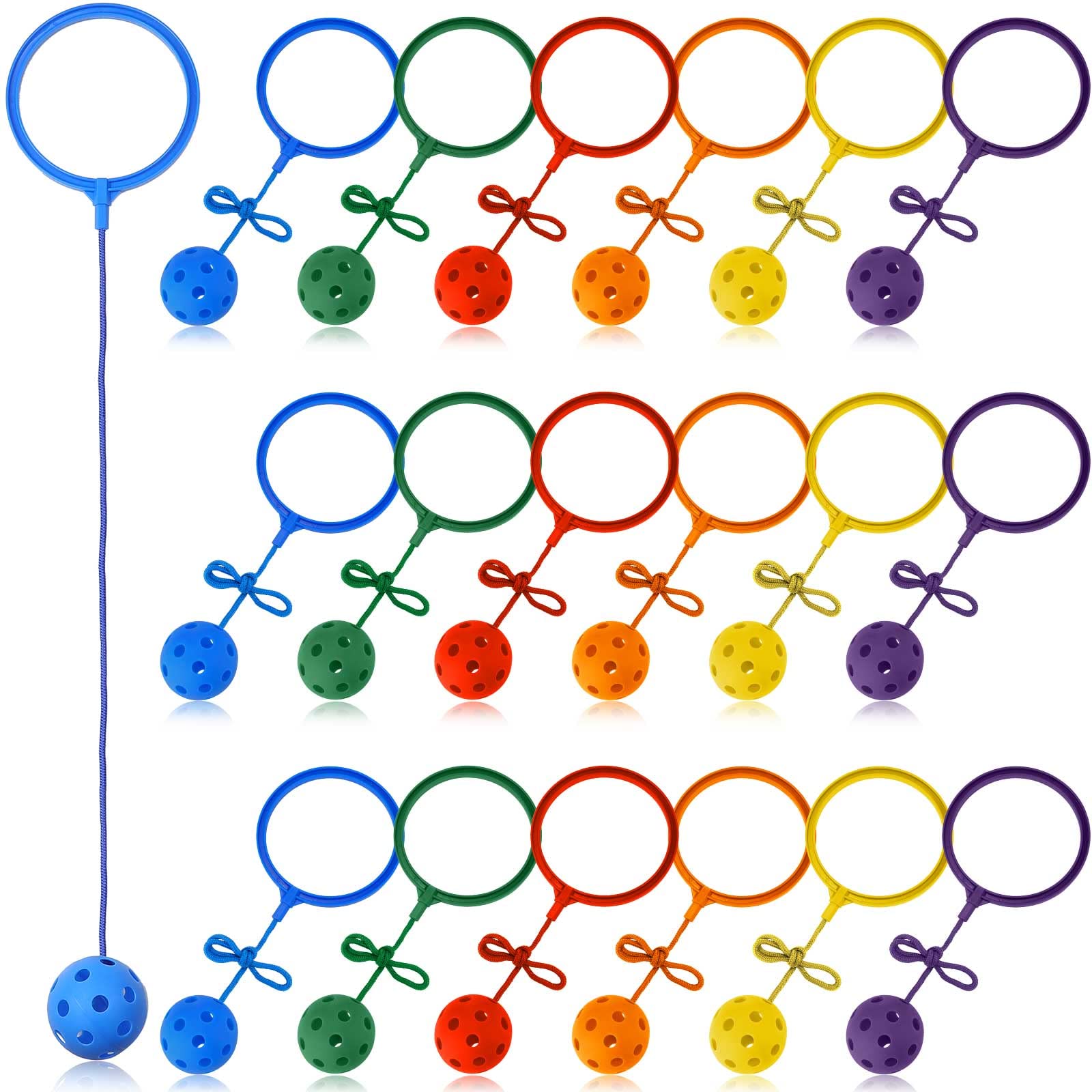 Ankle Skip Toy 5.11 Inch Diameter Jump Balls Toys Sports Swing Skip Ball for Girl Boy Gym Class Home Playground Exercise Body Fat Burning, 6 Colors