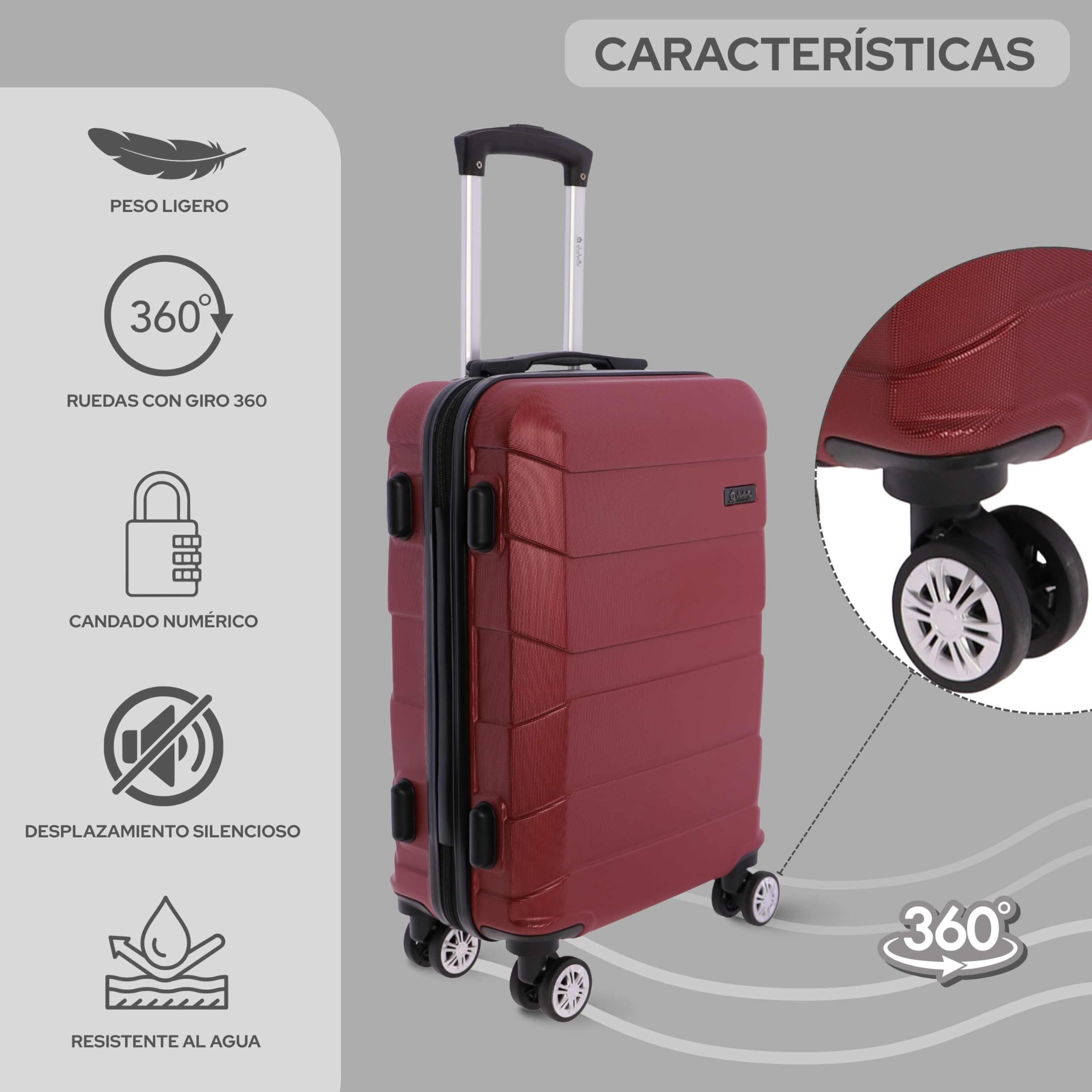 EL CABALLO - Maleta Cabina 55x40x20- Maletas de Viaje - Maletas de Viaje Cabina Apta para Ryannair- Trolley Equipaje para Avion Resistente con 4 Ruedas de 360º y candado numérico