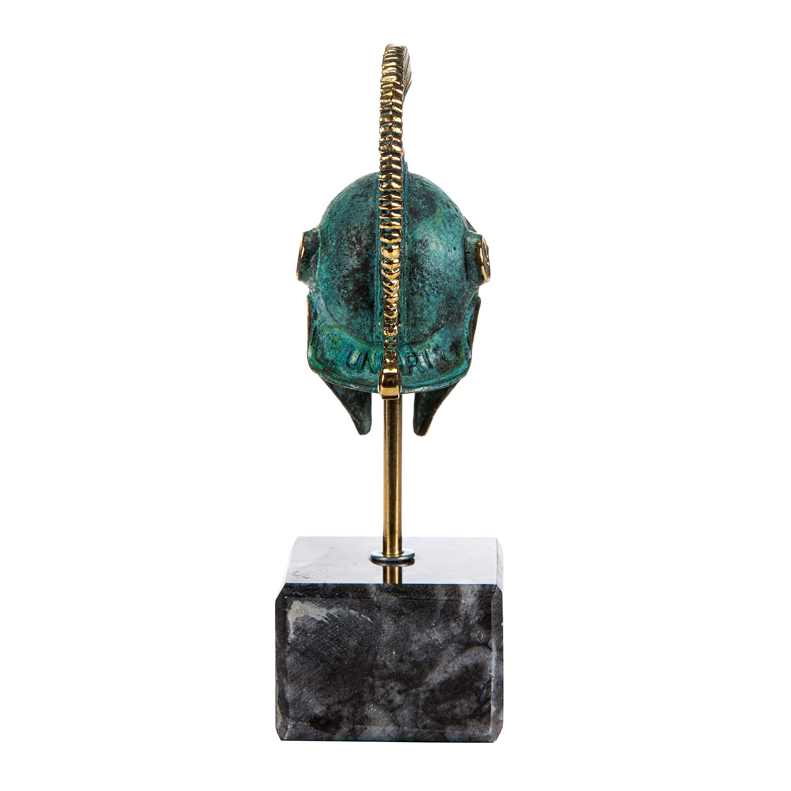 Leonidas King of Sparta hełm starożytna grecka replika muzeum z litego brązu z podstawą 14 cm