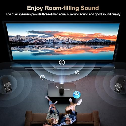 Miniatura 9 de Enfoque eléctrico Proyector con WiFi y Bluetooth, nativo 1080P 15,000 lúmenes compatible con 4K, proyector de cine al aire libre Agreago para cine