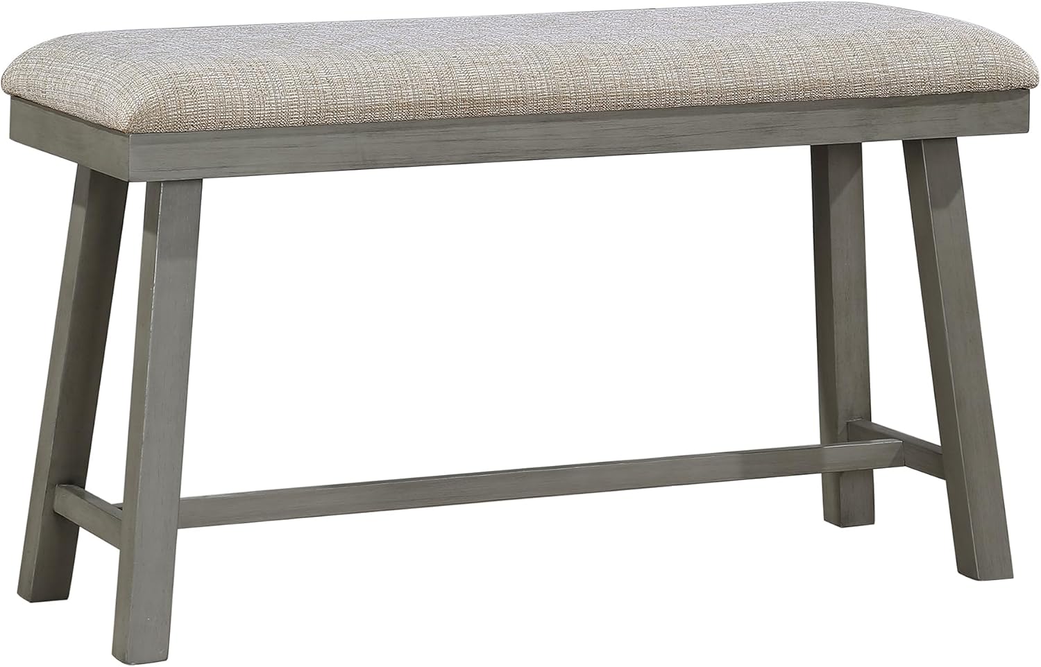 Lexicon Counter Height Bench for Dining Room Table, 41.5" Wood Bench with Grey Padded Seat for Home and Kitchen, Indoor Wooden Bench for Dining Room, Kitchen Bench, Dining Bench, Easy Assembly, Grey