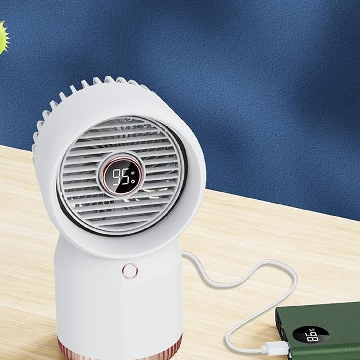 Portable Mini USB Air Cooler White Car Cooling Fan with Humidification,for Office, Dormitory, and Travel