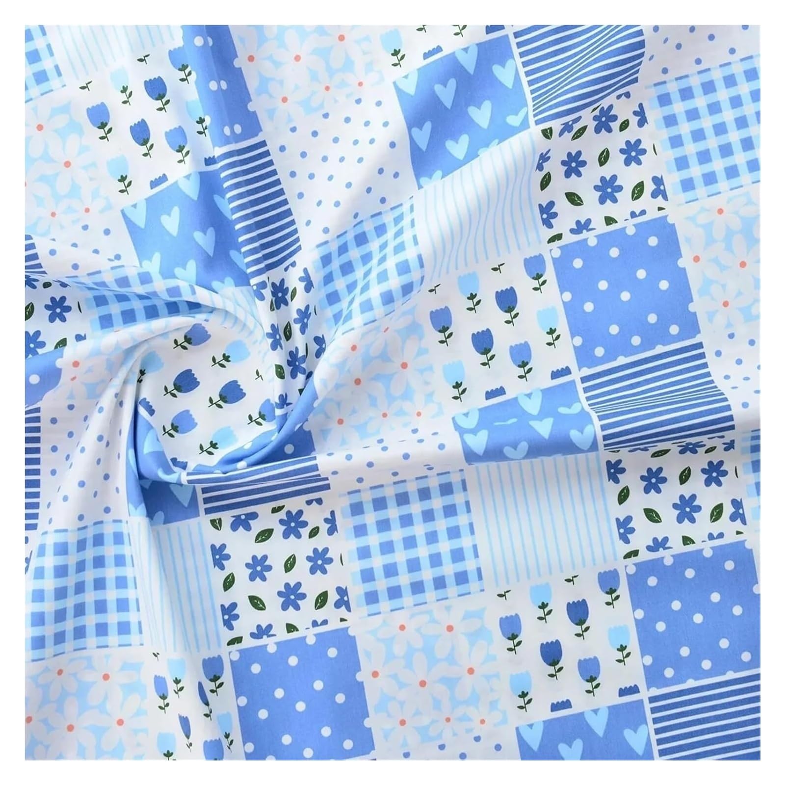 Quilting Cotton, Cotton Fabric 40s Poplin Floral Print 160x50cm(Color2)